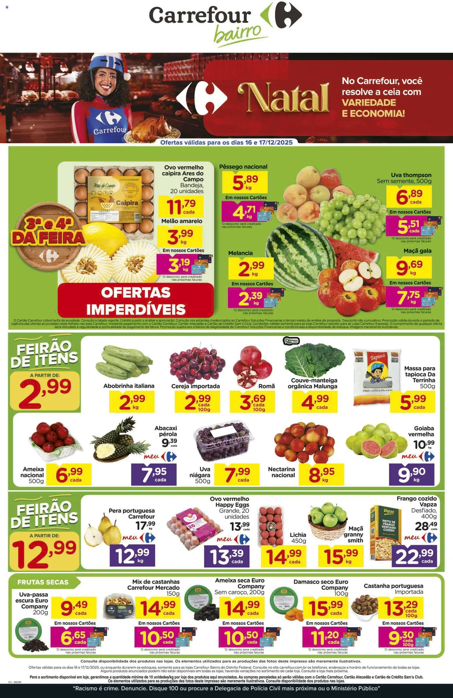 Carrefour Bairro Folheto - válido de 16.12.2025 | Página: 1 | Produtos: Castanhas, Damasco, Peito de frango, Ameixa