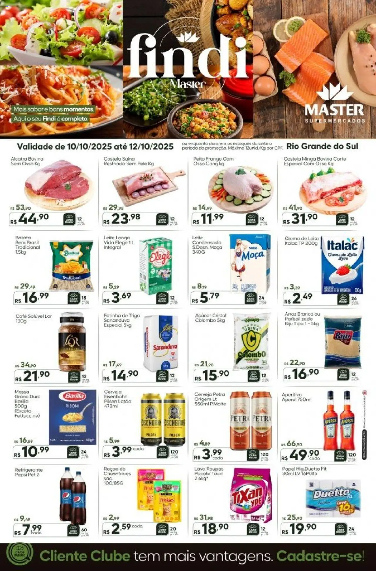 Master Folheto - válido de 10.10.2025 | Página: 1 | Produtos: Farinha de trigo, Eisenbahn, Roupas, Frango
