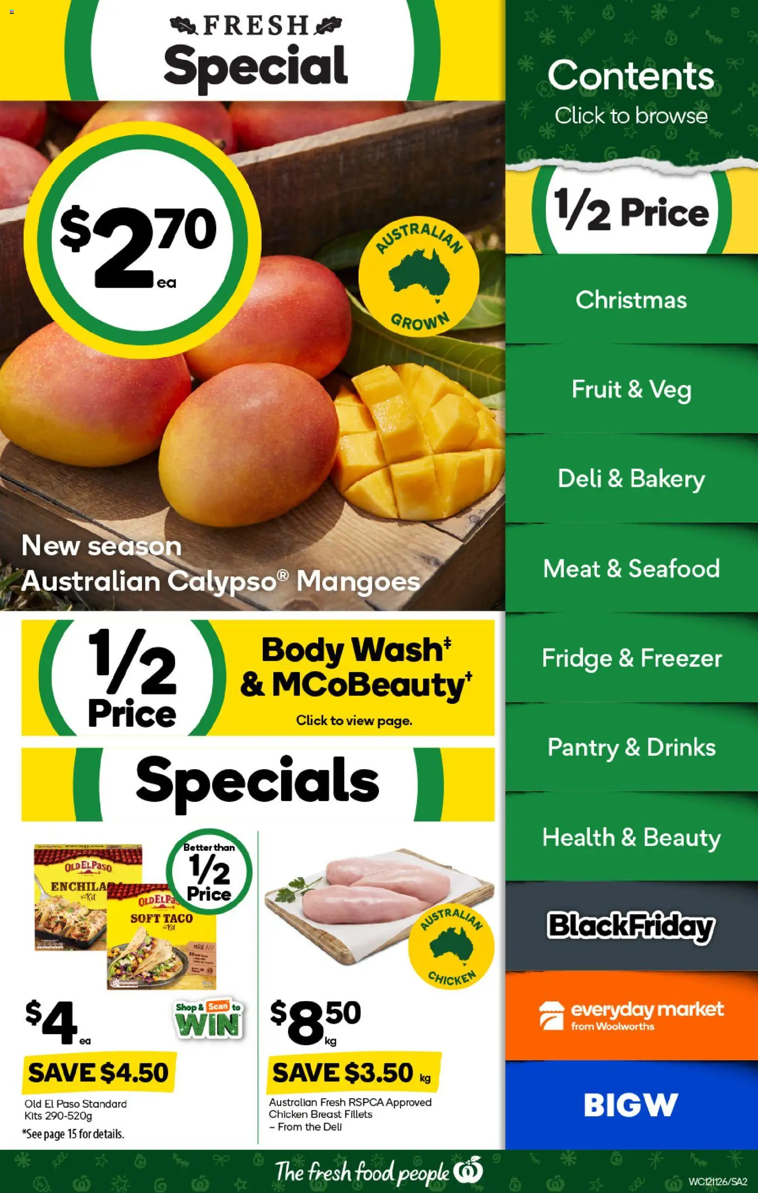 Woolworths catalogue - valid from 12.11.2025 | Page: 2 | Products: Meat, Seafood, Fridge, Bakery