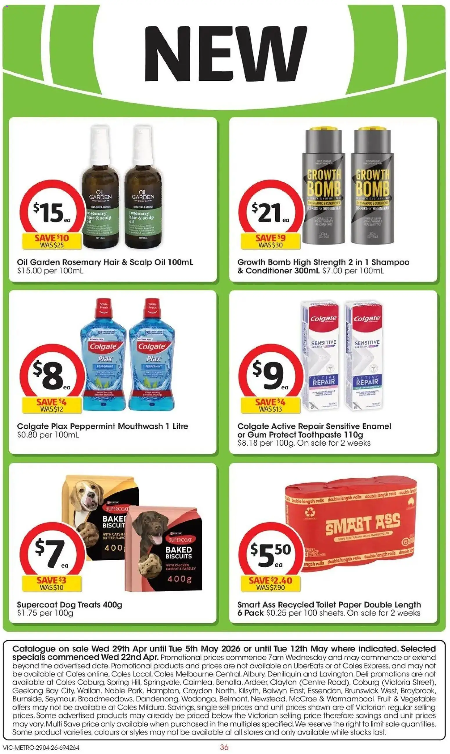 Deals catalogue - valid from 28.04.2026 | Page: 36 | Products: Conditioner, Gum, Toothpaste, Mouthwash