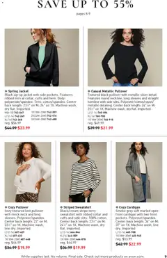 Preview of Avon weekly ads valid from 31.12.2025 | Page: 9 | Products: Trim, Jacket, Cardigan