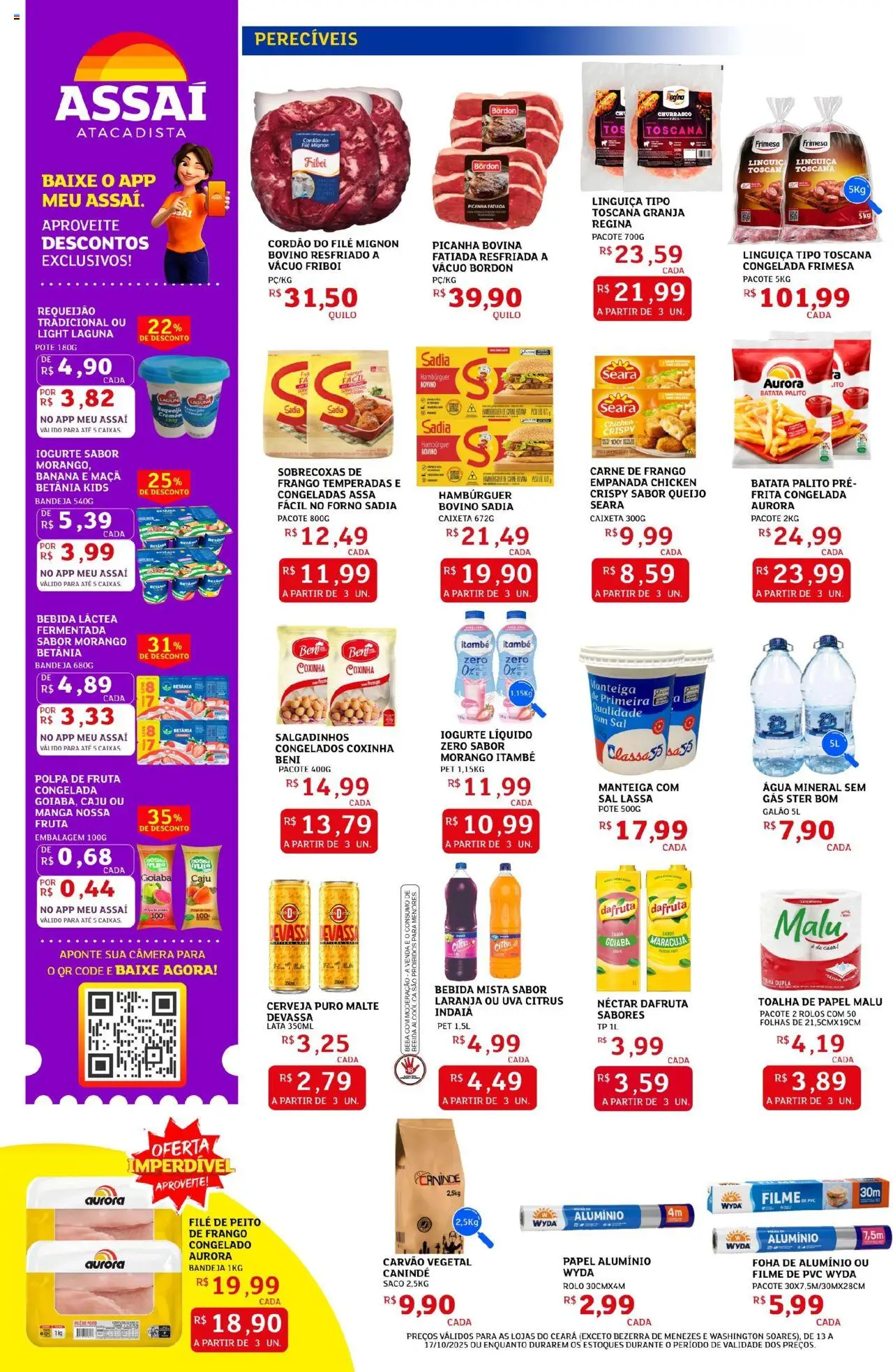 Assaí Atacadista Folheto - válido de 13.10.2025 | Página: 2 | Produtos: Forno, Queijo, Água mineral, Batata