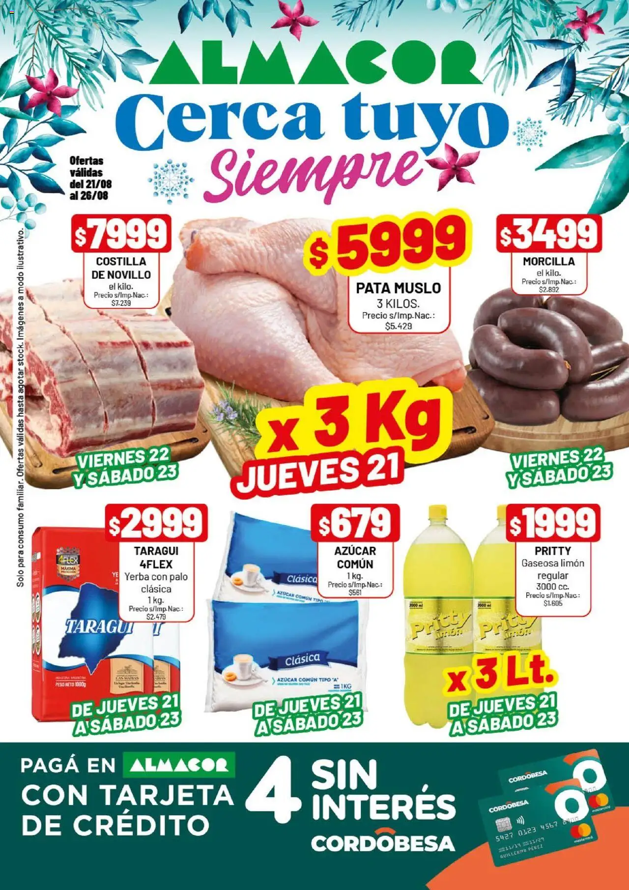 Almacor catálogo │ válido desde el 21.08.2025 | Página: 1 | Productos: Peso, Azucar, Yerba, Morcilla