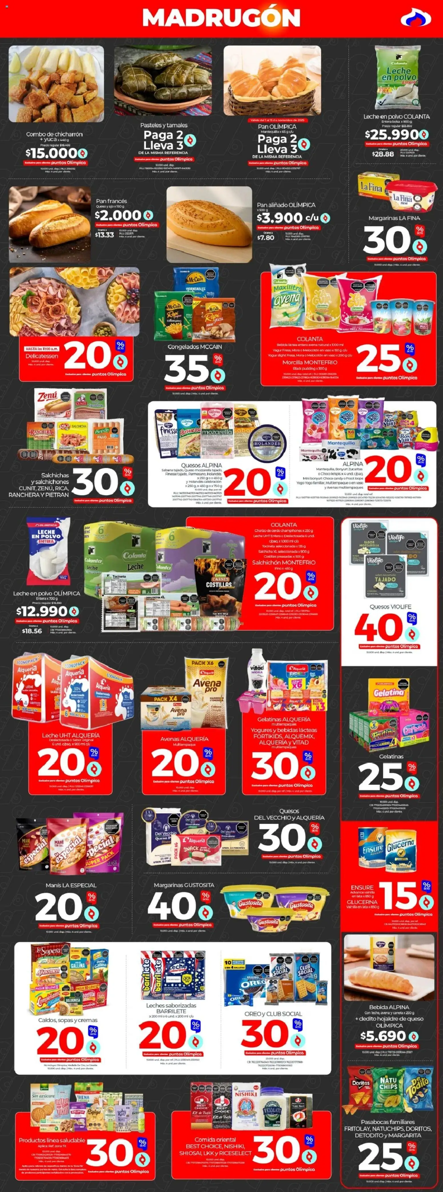 Olímpica revista - valida desde el 01.11.2025 | Página: 2 | Productos: Cerdo, Mesa, Mora, Queso