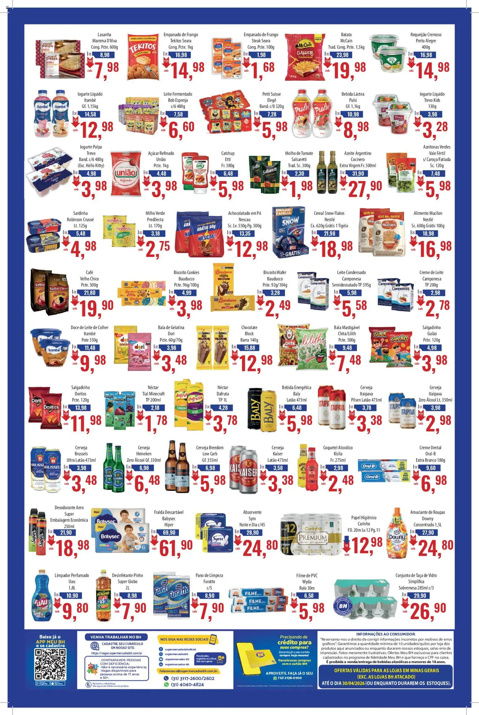 Supermercados BH Folheto - válido de 17.04.2026 | Página: 2 | Produtos: Batata, Mucilon, Frango, Papel higiênico