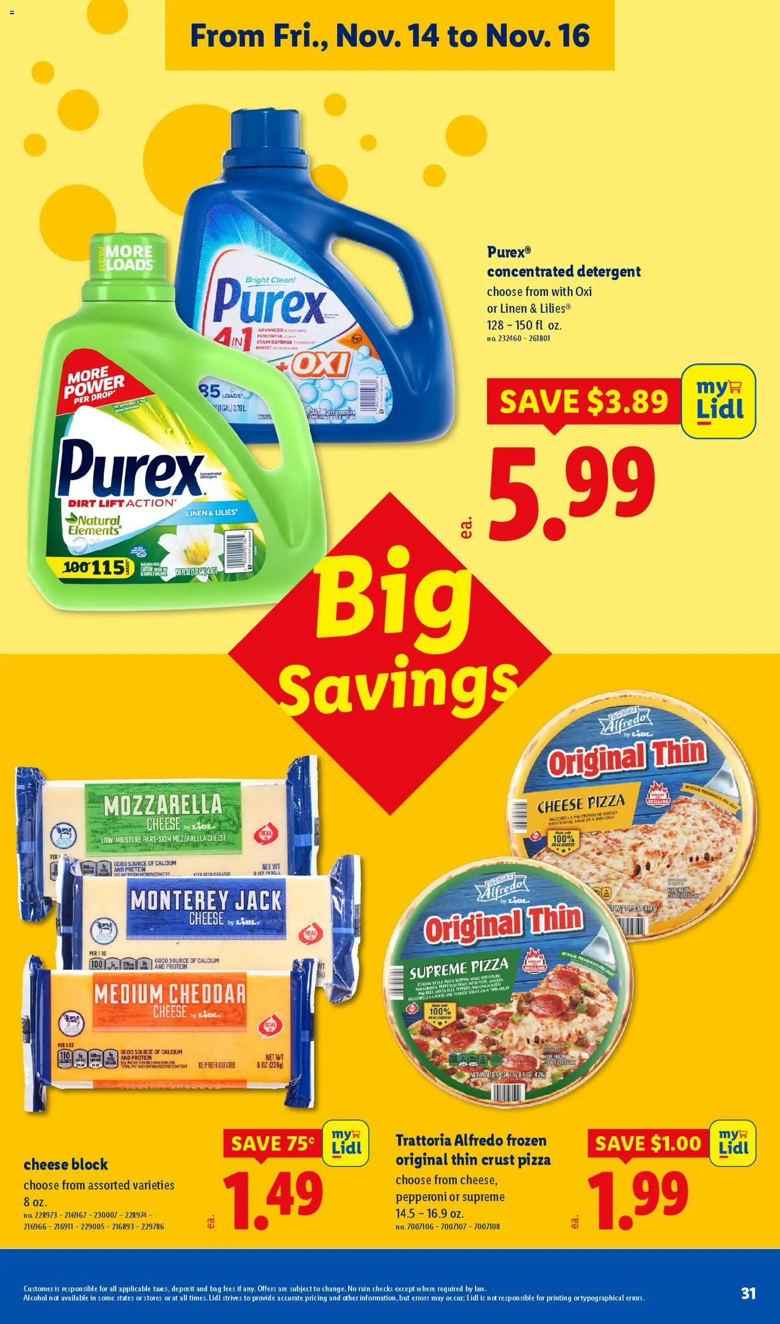 Lidl Early Black Friday - valid from 12.11.2025 | Page: 31 | Products: Pizza, Pork, Detergent, Bag