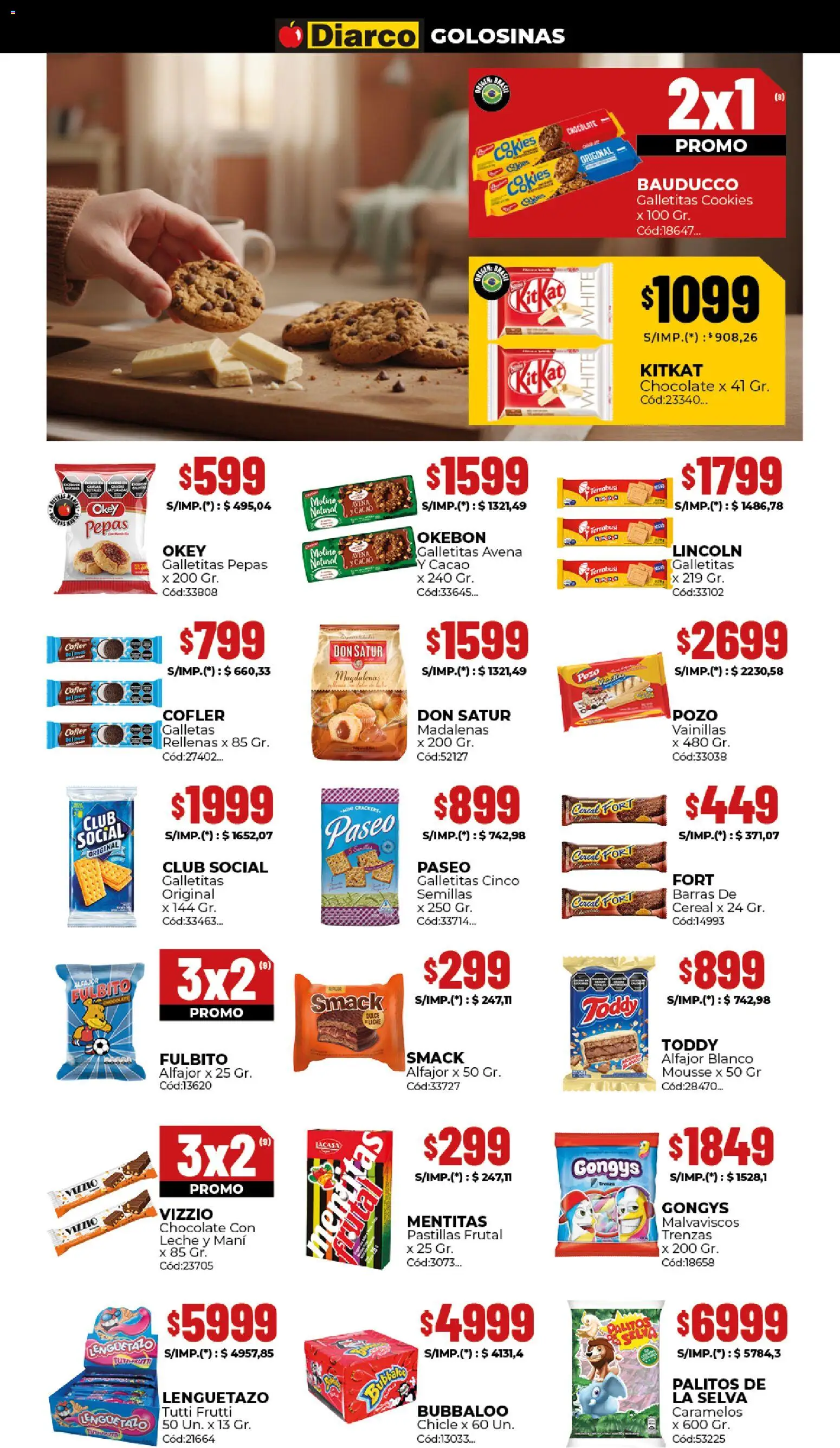 Diarco - Ofertas │ válido desde el 29.12.2025 | Página: 5 | Productos: Galletitas, Leche, Chicle, Galletas