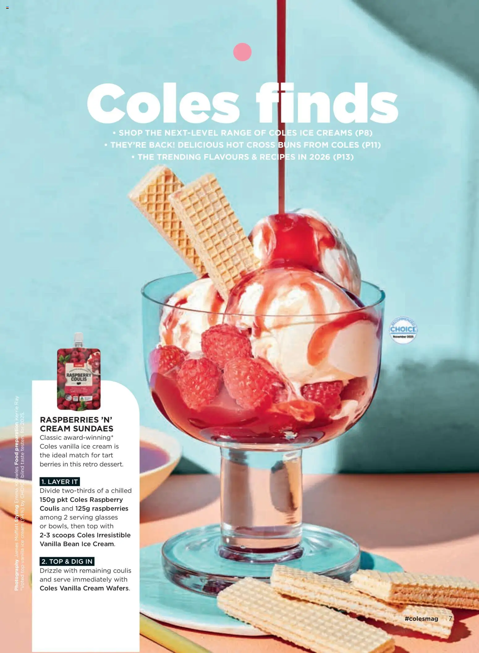 Coles catalogue - valid from 02.01.2026 | Page: 7 | Products: Cream, Ice cream, Raspberry, Glasses
