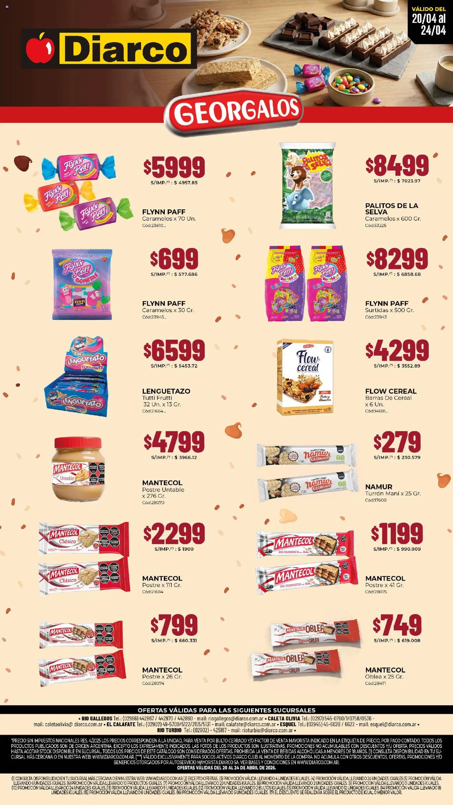 Diarco - Especial Georgalos │ válido desde el 20.04.2026 | Página: 1 | Productos: Sobre, Mani, Turrón