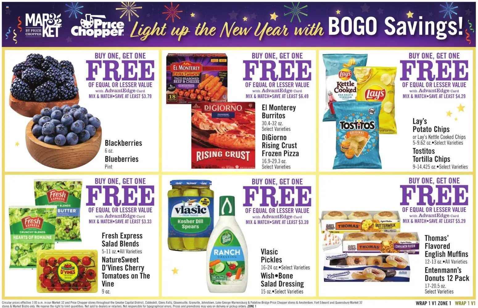 Price Chopper Weekly Ad - valid from 28.12.2025 | Page: 13 | Products: Vinegar, Butter, Pizza, Blueberries