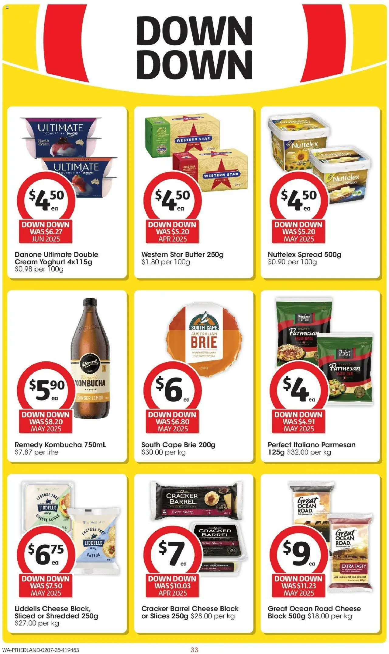 Coles catalogue - valid from 02.07.2025 | Page: 33 | Products: Butter, Cheese, Yoghurt, Lemon