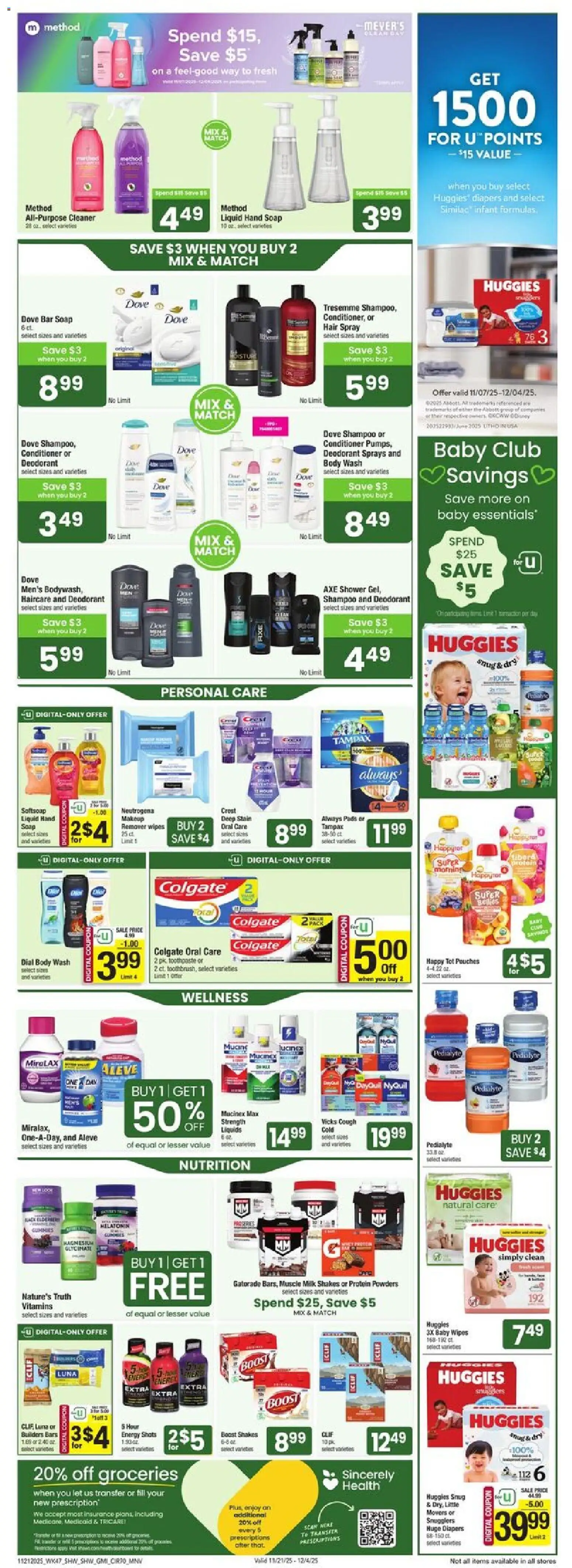 Shaw's Weekly Ad - NH - valid from 21.11.2025 | Page: 7 | Products: Axe, Shampoo, Deodorant, Bar Soap