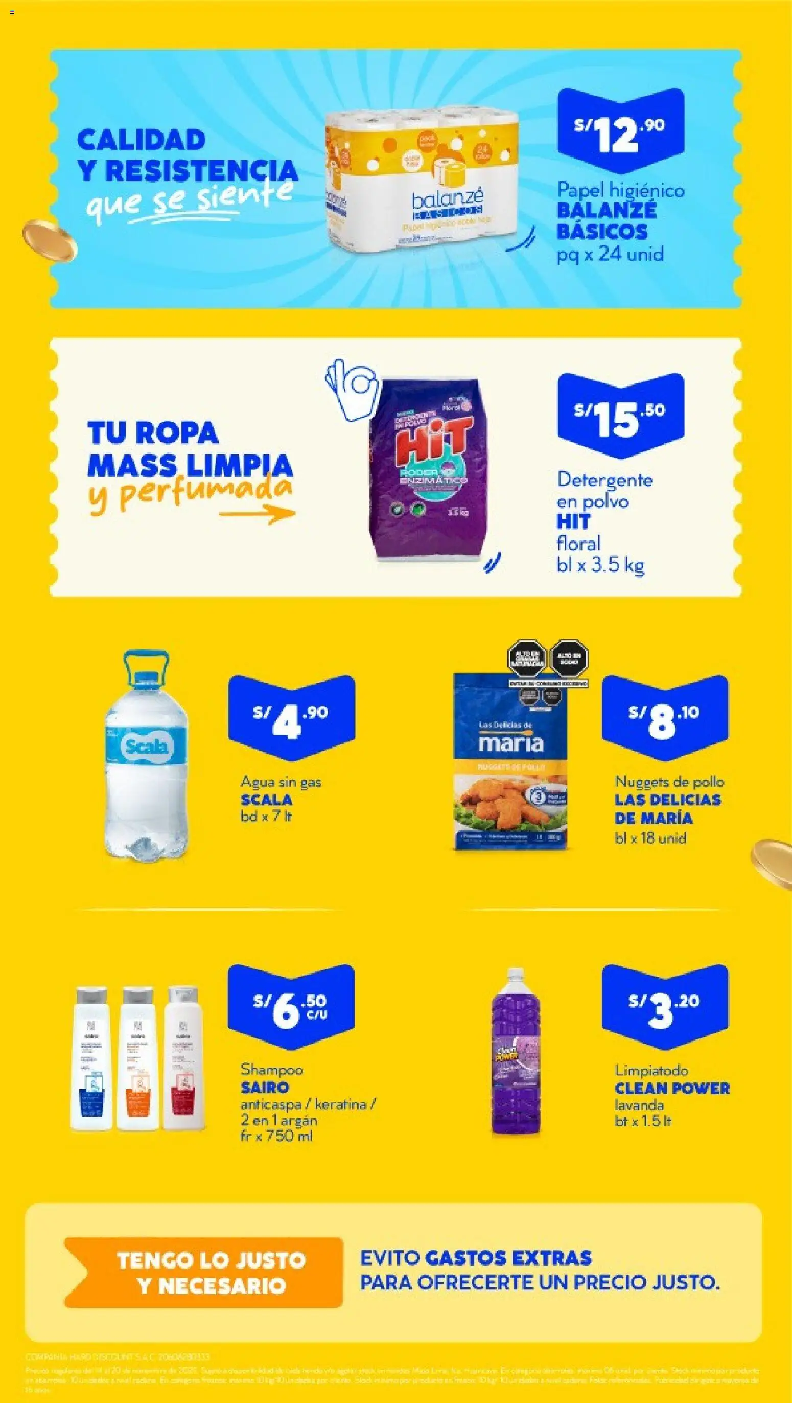 Catálogo Mass válido desde 14.11.2025 | Página: 2 | Productos: Shampoo, Detergente, Ropa, Polvo