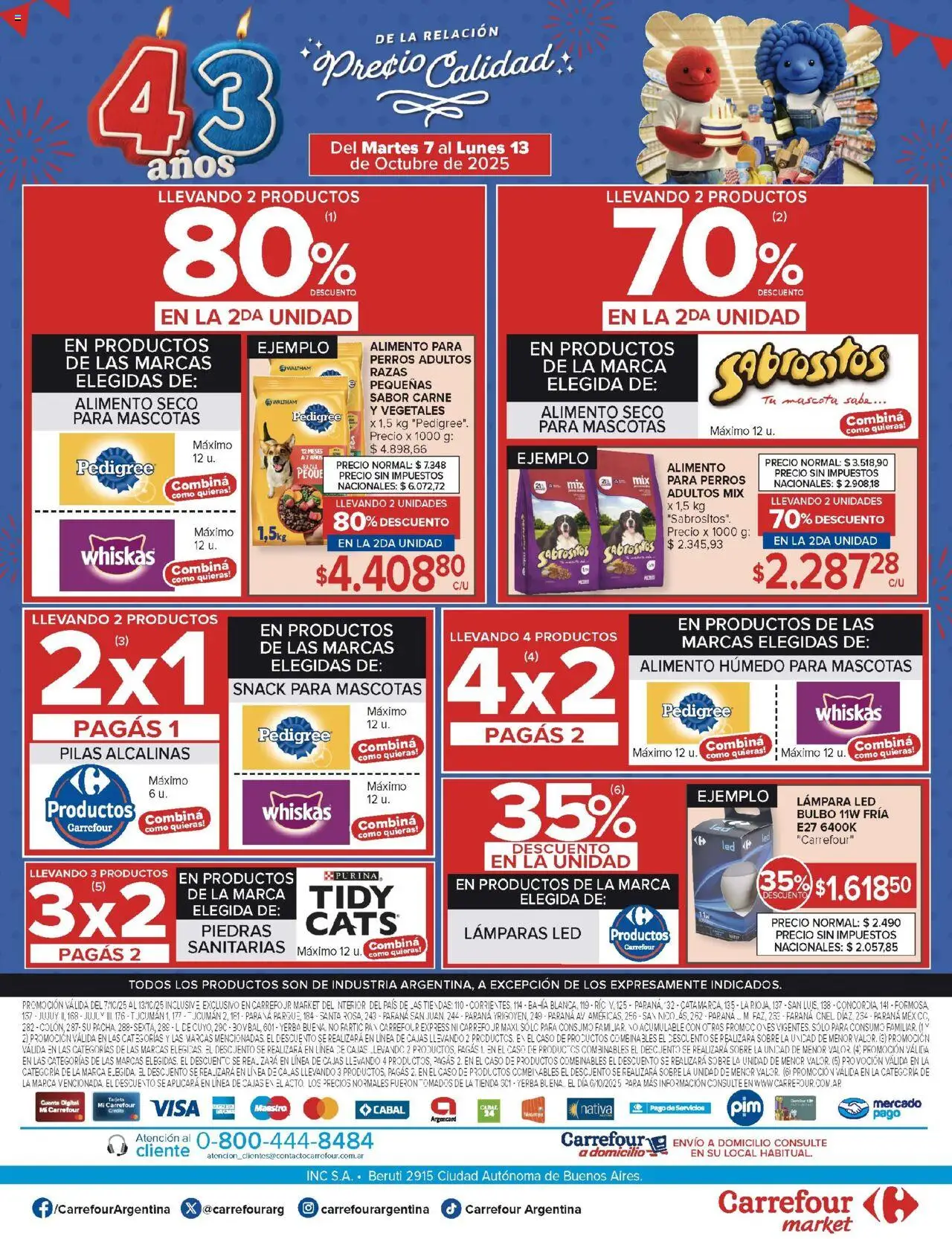 Carrefour Market - Catálogo Corrientes │ válido desde el 07.10.2025 | Página: 17 | Productos: Sobre, Pilas, Yerba, Lámpara