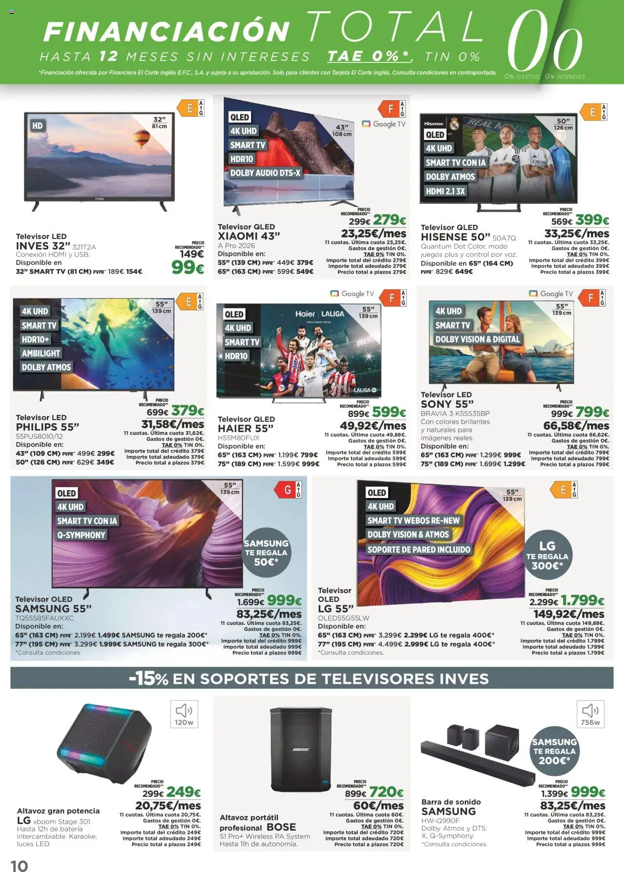 Nuevas ofertas de El Corte Inglés válidas en toda la República Mexicana desde el 22.09.2025. ¡Encuentra las mejores ofertas en El Corte Inglés - Catálogo University! | Página: 10 | Productos: Audio, Barra, Té, Televisor