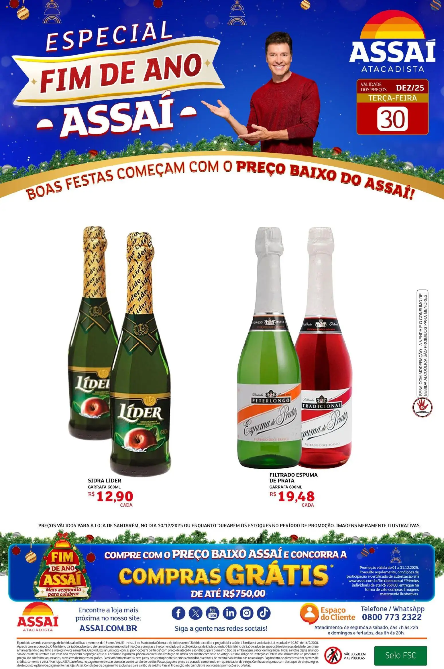 Assaí Atacadista Folheto - válido de 30.12.2025 | Página: 1 | Produtos: Pneus, Baixo, Bebida, Telefone