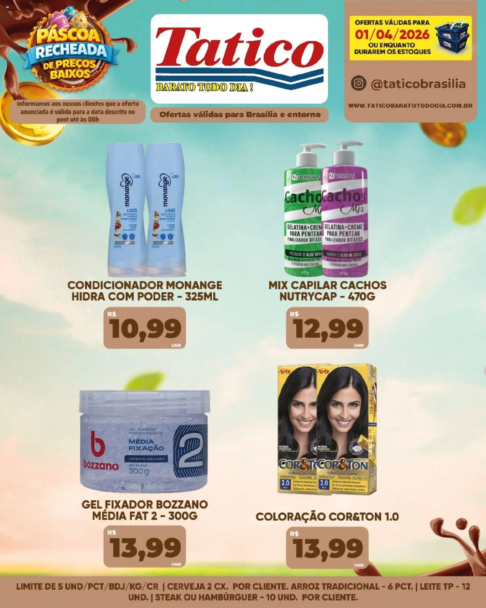 Tatico Folheto - válido de 02.04.2026 | Página: 34 | Produtos: Pistache, Leite, Arroz, Fixador