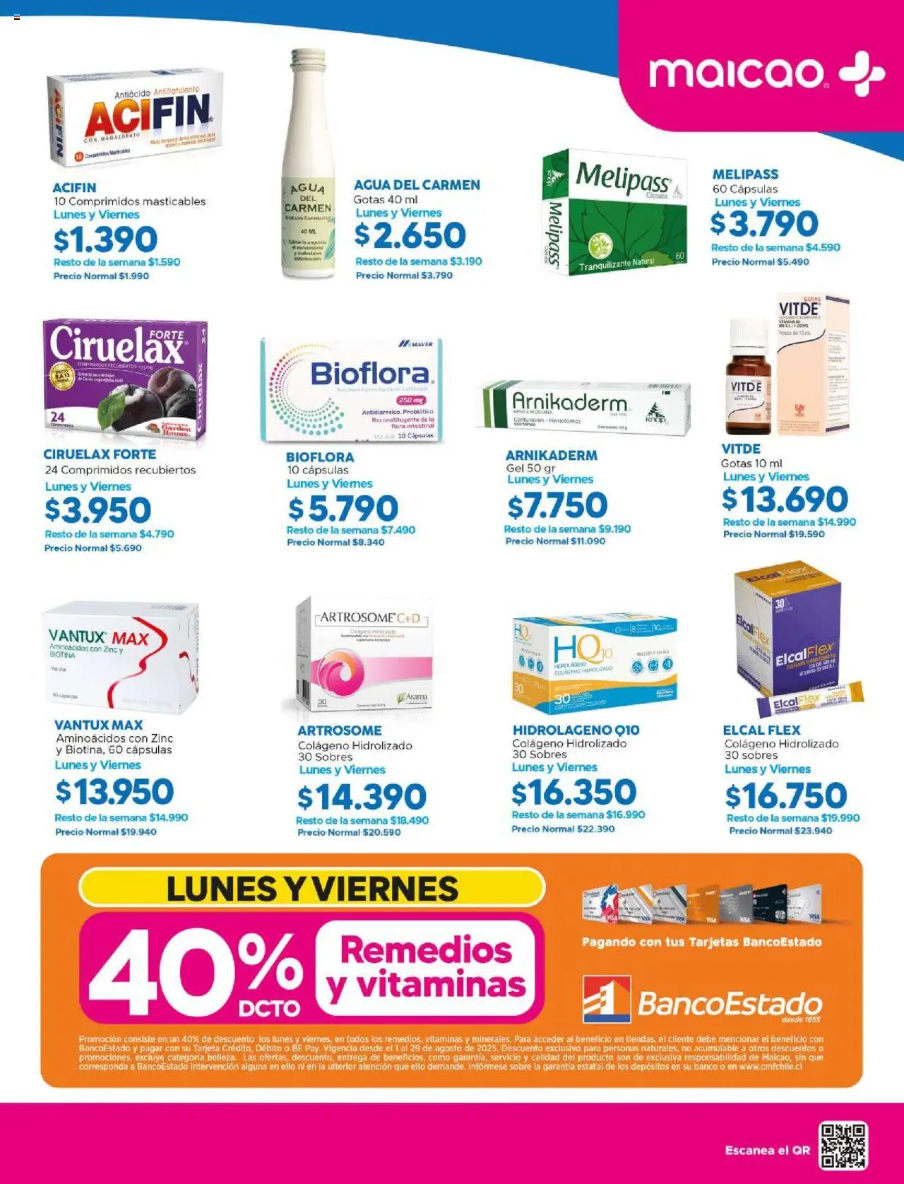 Maicao ofertas  │ válido desde el 01.08.2025 | Página: 31 | Productos: Agua, Antiácido, Banco, Sobre