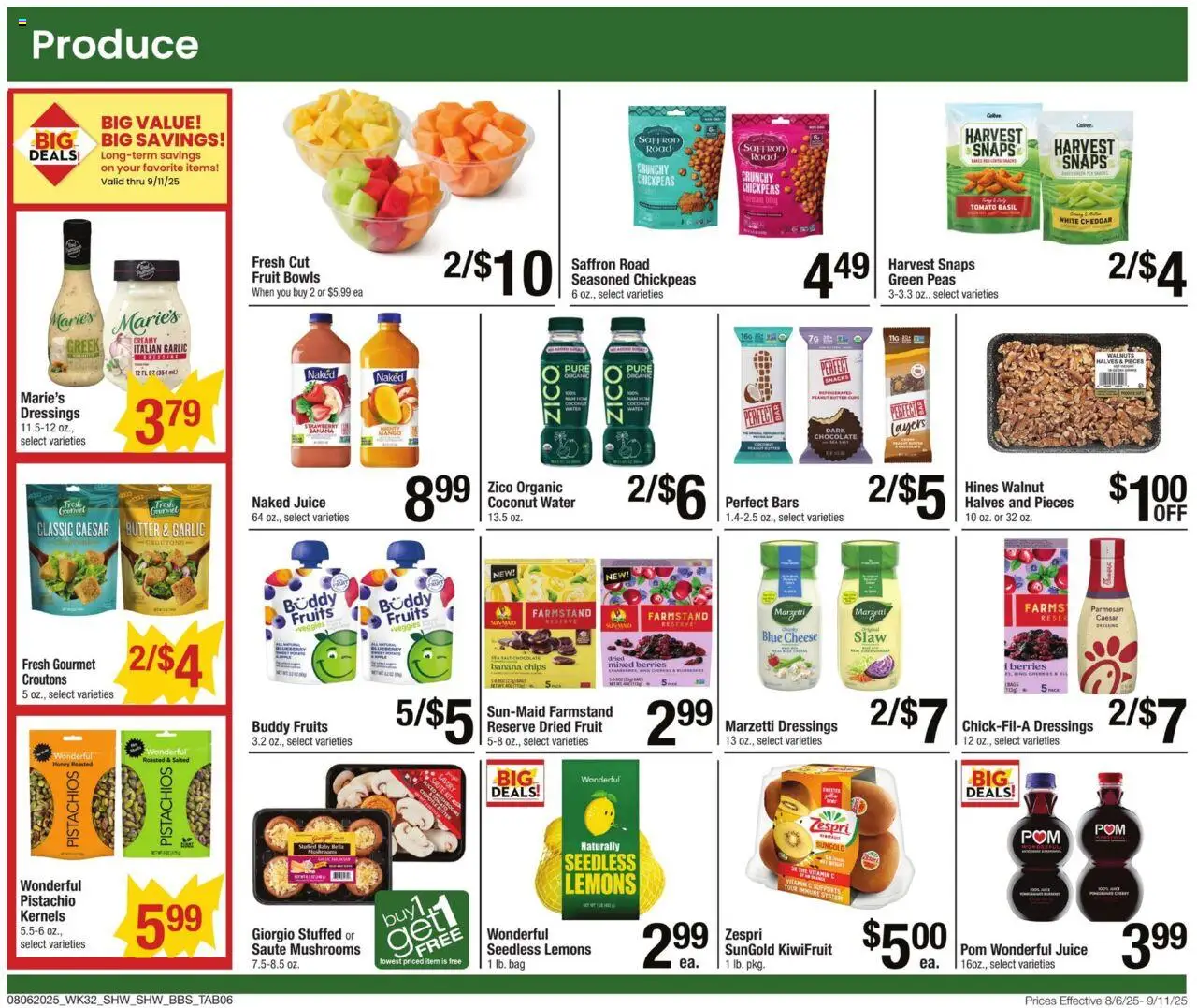 Shaw's Big Book of Savings - valid from 06.08.2025 | Page: 6 | Products: Vitamin, Chickpeas, Chocolate, Juice