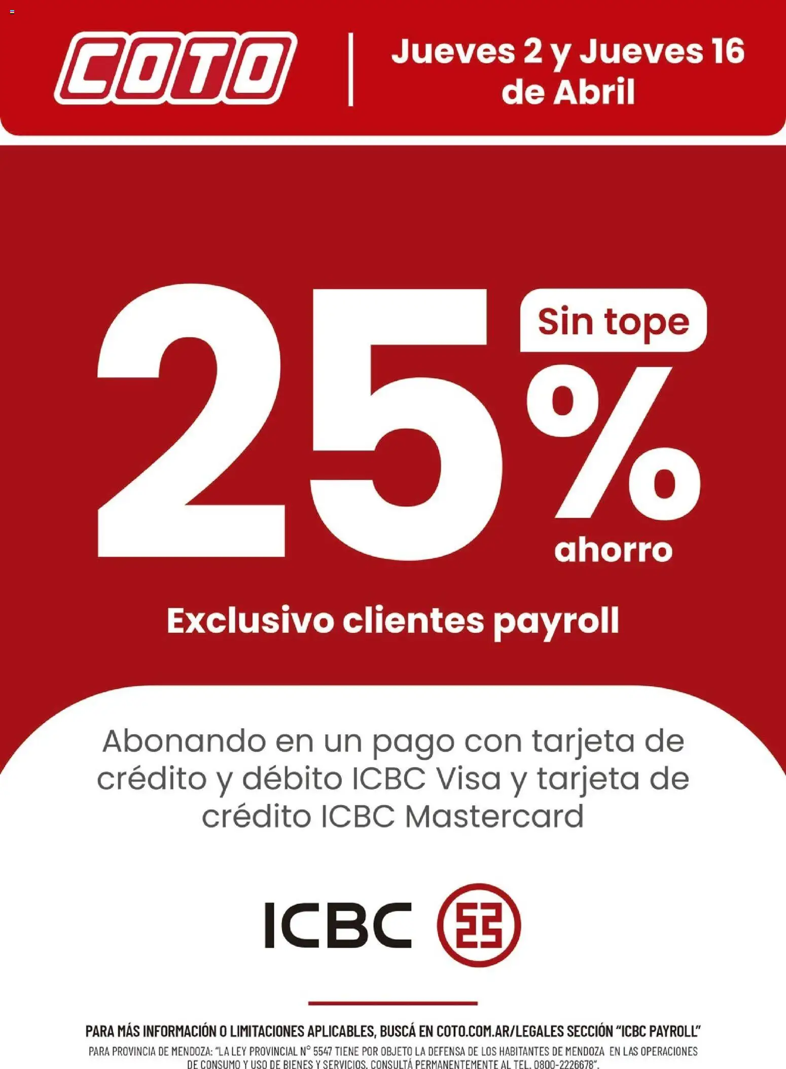 Coto - ICBC Payroll Abril │ válido desde el 02.04.2026 | Página: 1
