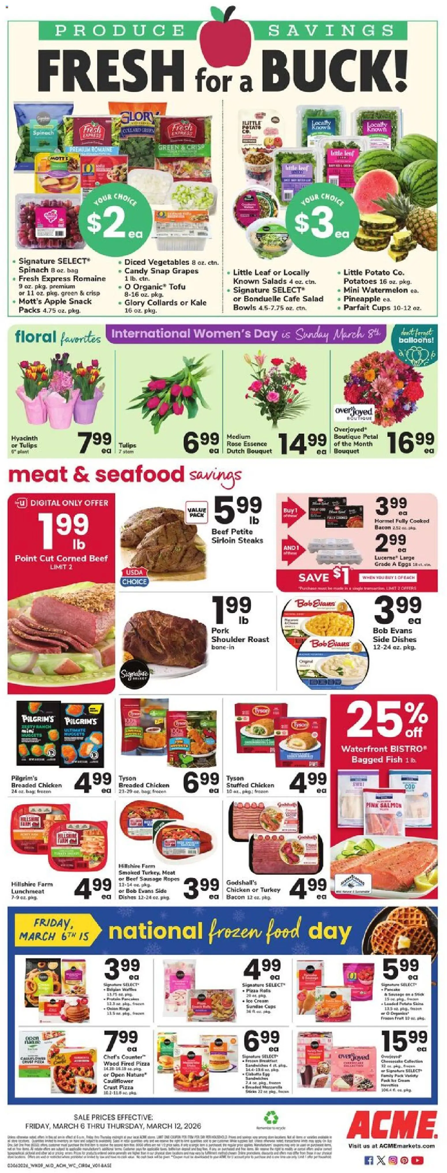 Acme Weekly Ad - NJ - valid from 06.03.2026 | Page: 4 | Products: Spinach, Pizza, Salad, Seafood