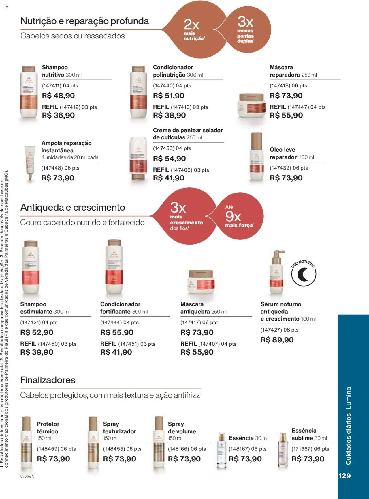 Natura Folheto - válido de 05.06.2025 | Página: 129 | Produtos: Shampoo, Selador, Base, Creme