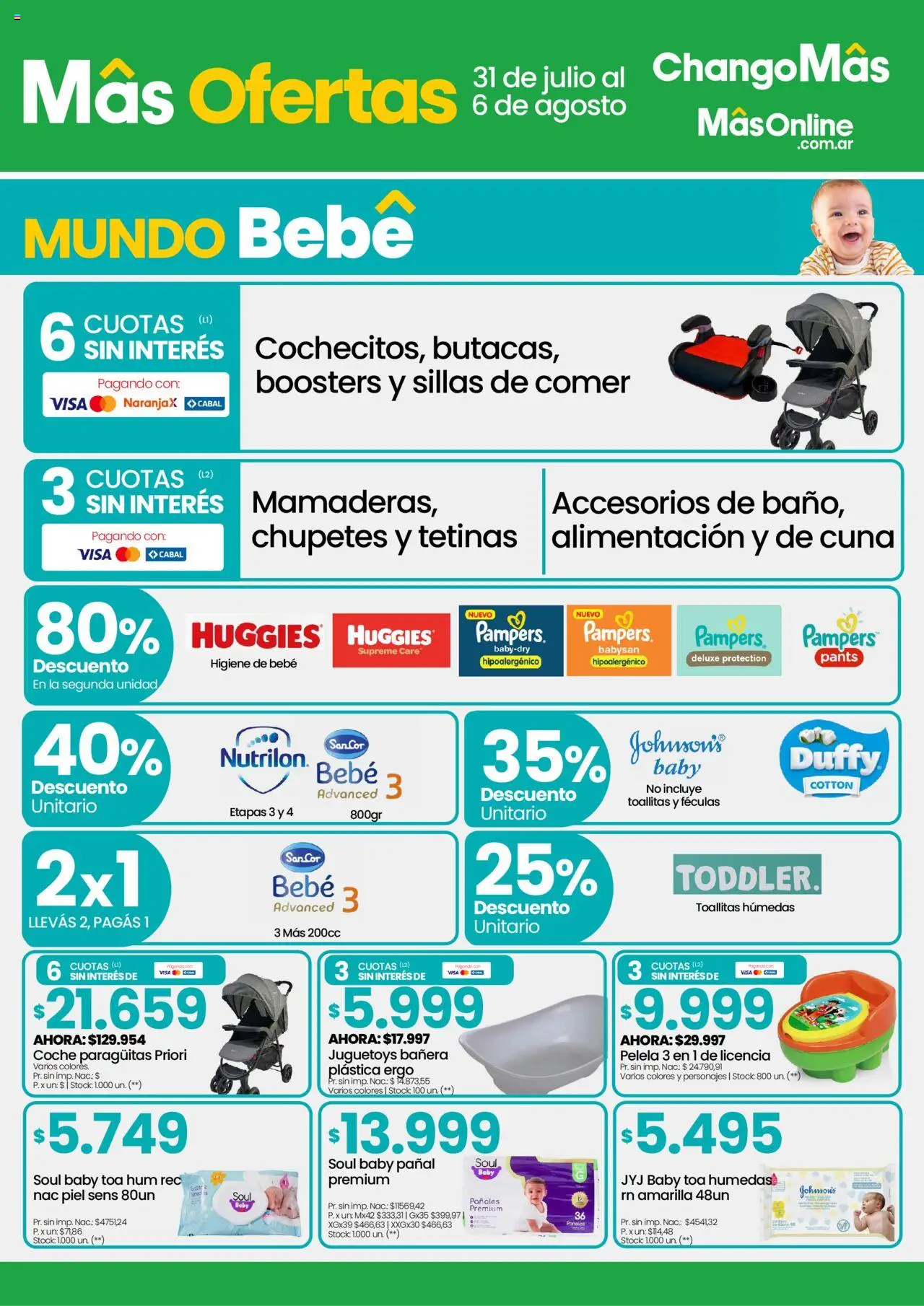 Changomas ofertas │ válido desde el 31.07.2025 | Página: 6 | Productos: Bañera, Cuna, Pelela, Toallitas húmedas
