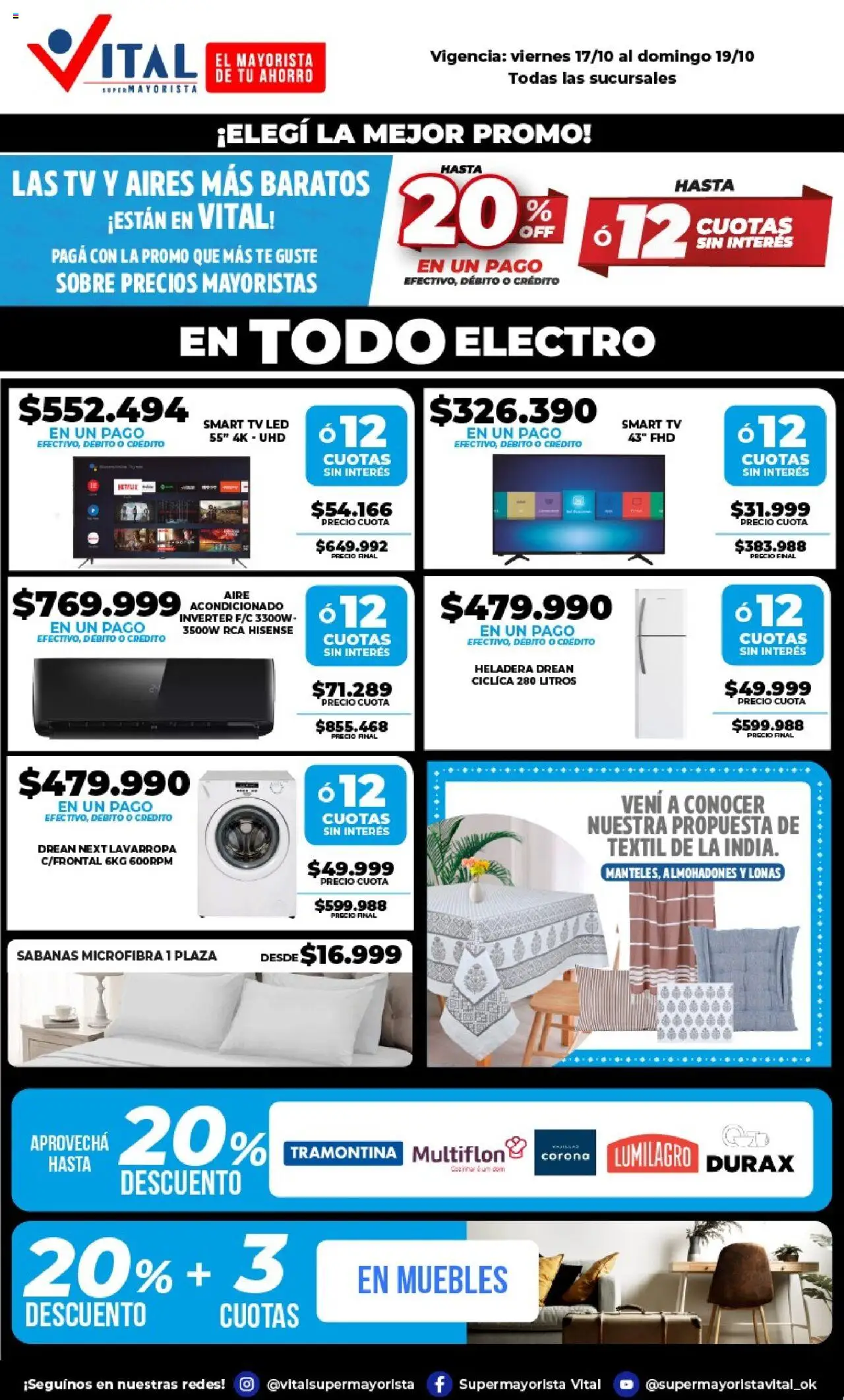 Vital - Ofertas fin- Resistencia │ válido desde el 17.10.2025 | Página: 3 | Productos: Sabanas, Sobre, Heladera, Té