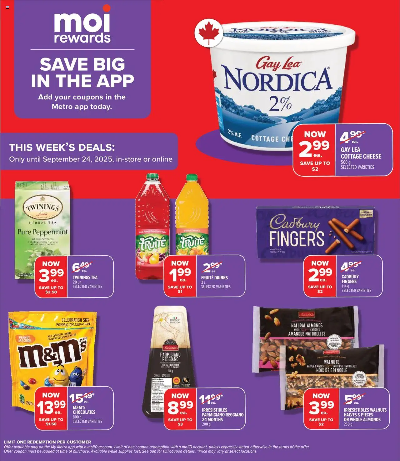 Metro flyer valid from 18.09.2025 | Page: 5 | Products: Tea, Cottage cheese, Milk, Chocolate