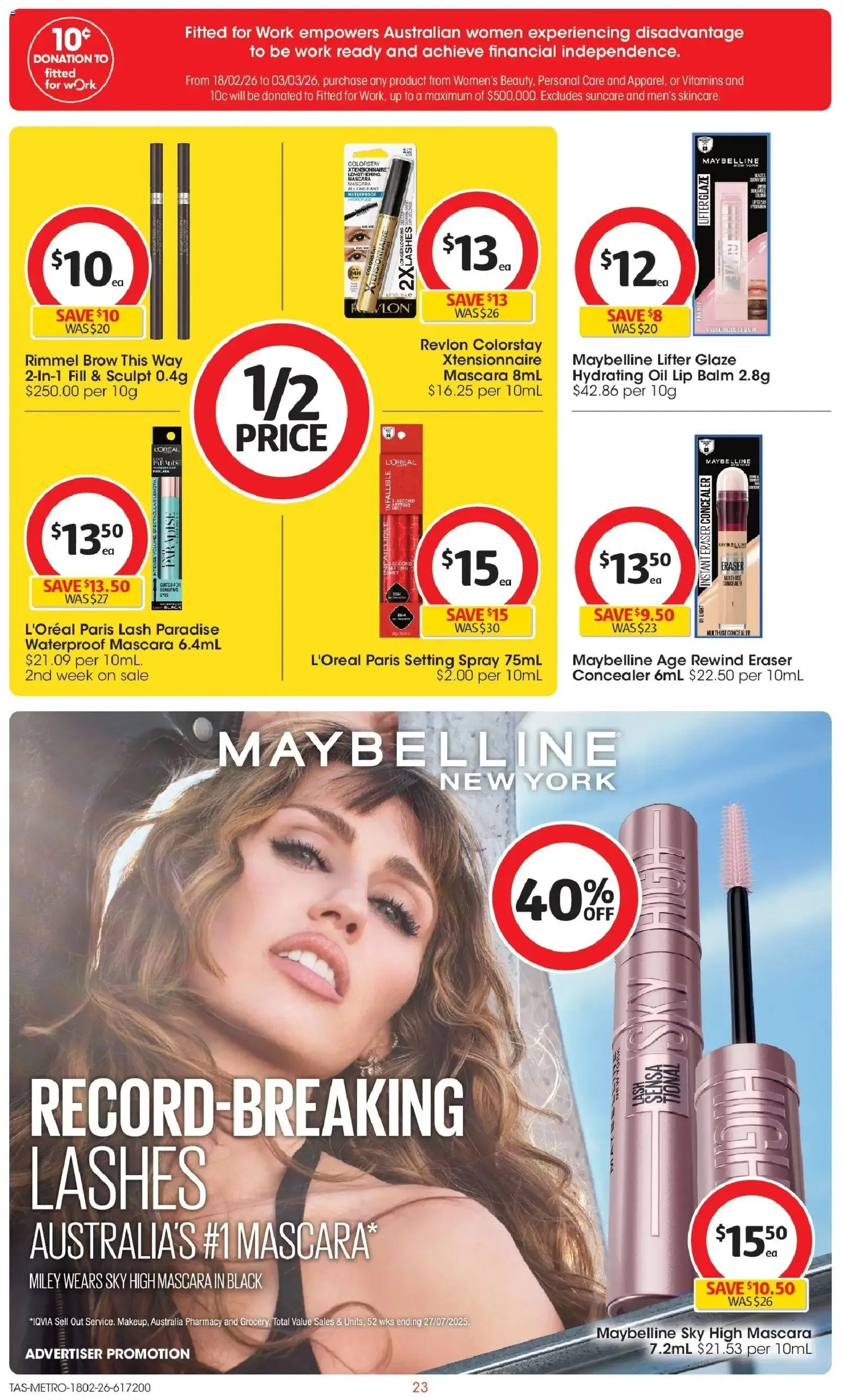 Coles catalogue - valid from 18.02.2026 | Page: 23 | Products: Concealer, Light, Mascara, Oil