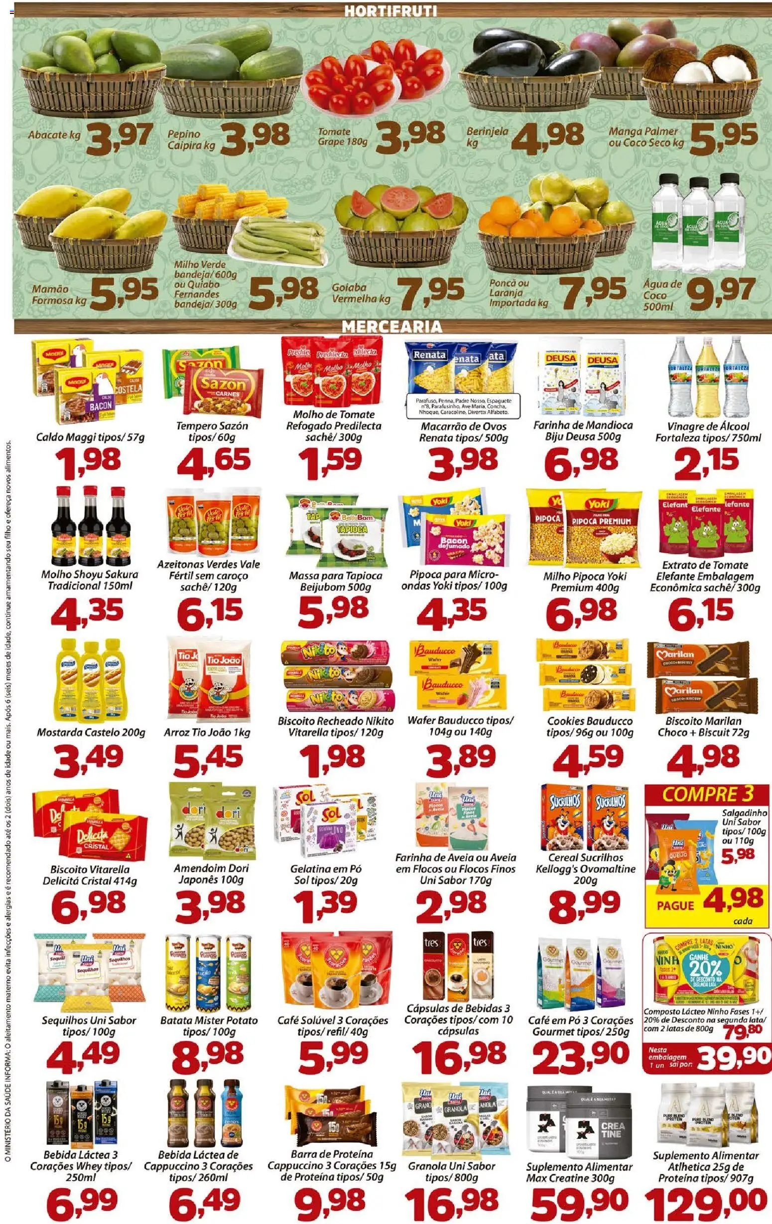 Confiança Folheto - válido de 07.04.2026 | Página: 2 | Produtos: Quiabo, Barra de proteína, Cookies, Biscoito recheado