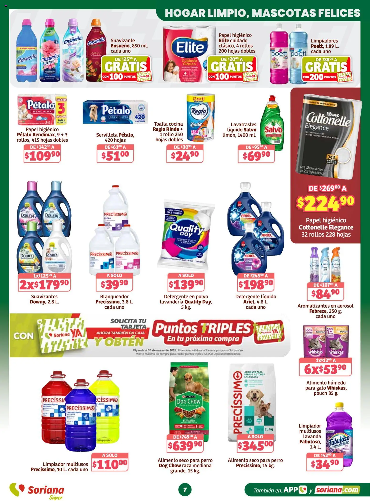 Nuevas ofertas de Soriana válidas en toda la República Mexicana desde el 12.03.2026. ¡Encuentra las mejores ofertas en Soriana Folleto Soriana Súper Nacional! | Página: 7 | Productos: Suavizante, Papel higiénico, Cocina, Caja