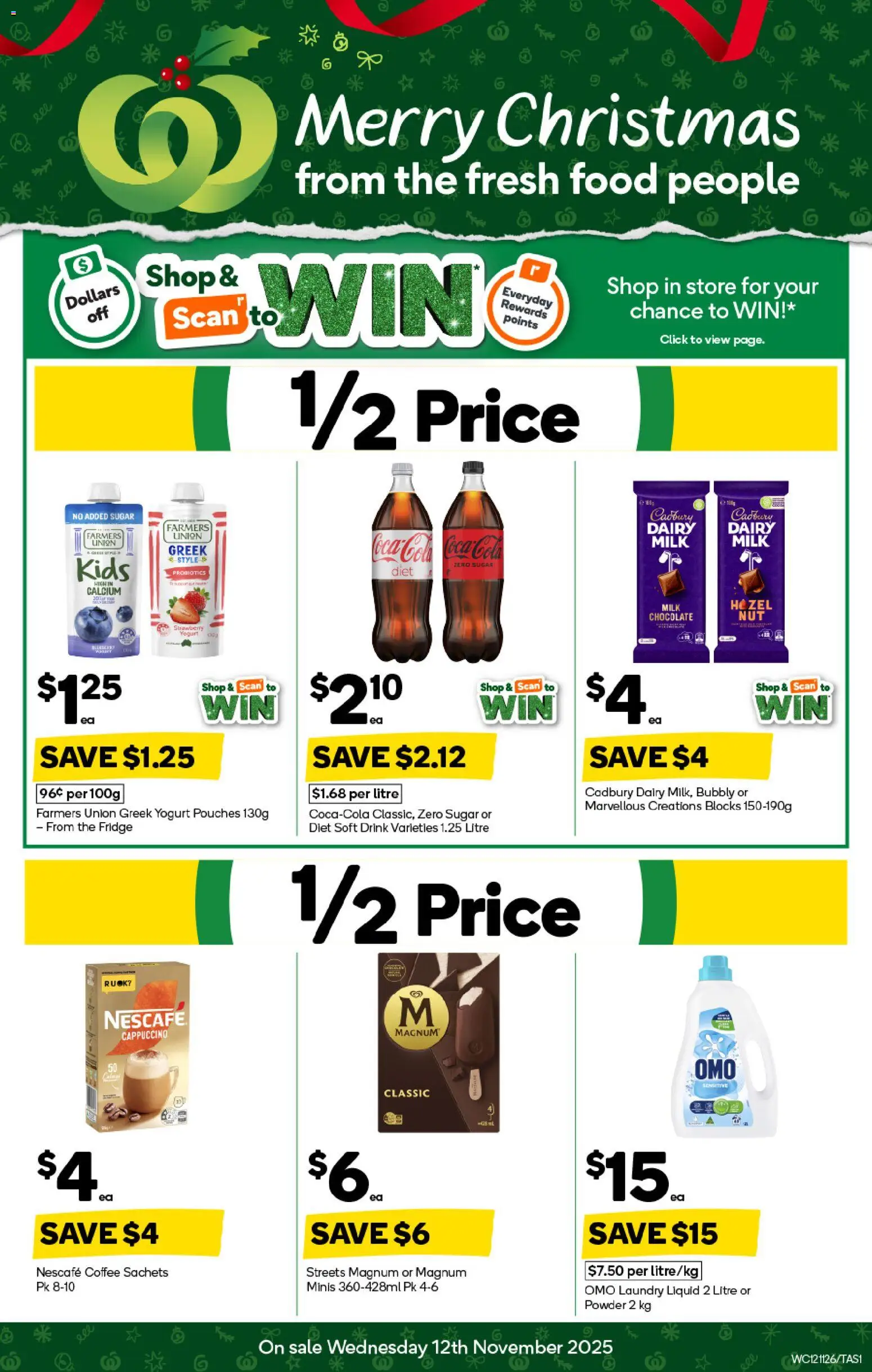 Woolworths catalogue - valid from 12.11.2025 | Page: 1 | Products: Powder, Coffee, Sugar, Fridge