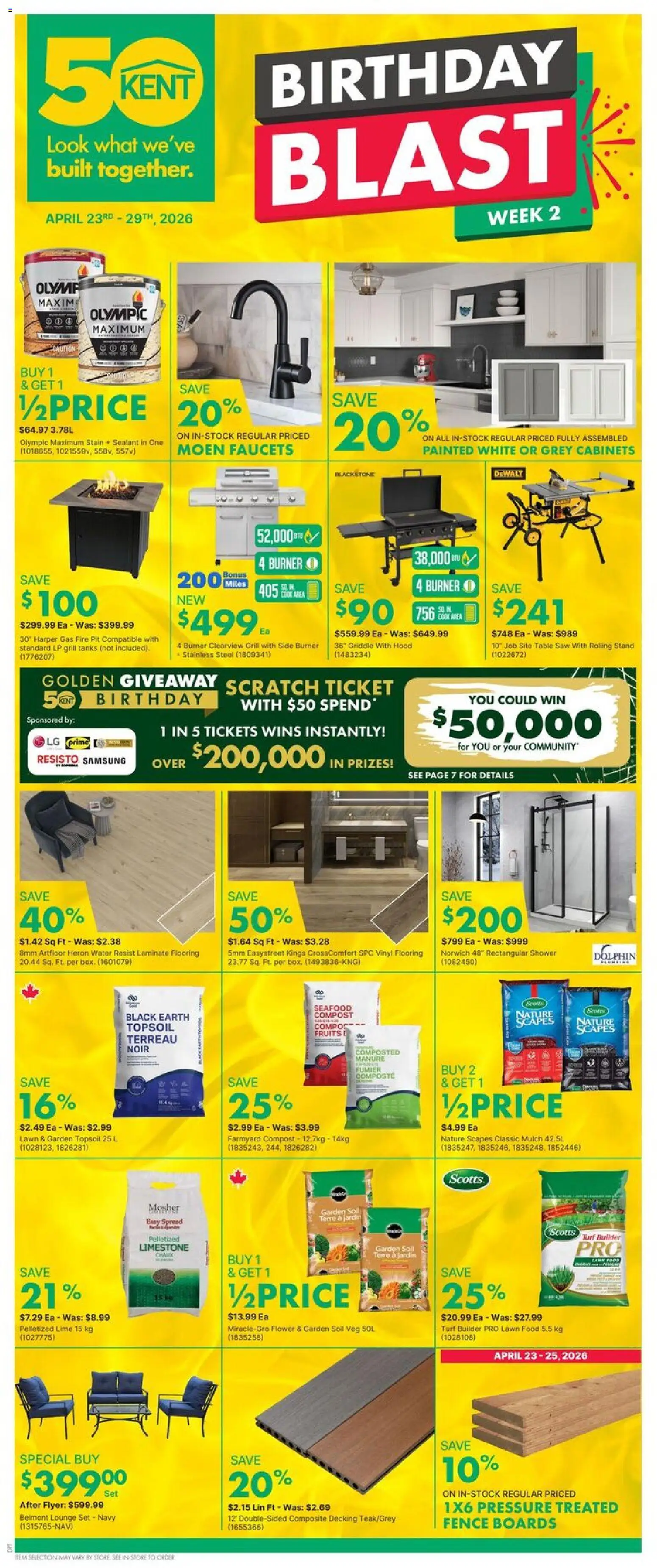 Kent flyer valid from 23.04.2026 | Page: 1 | Products: Grill, Table, Shower