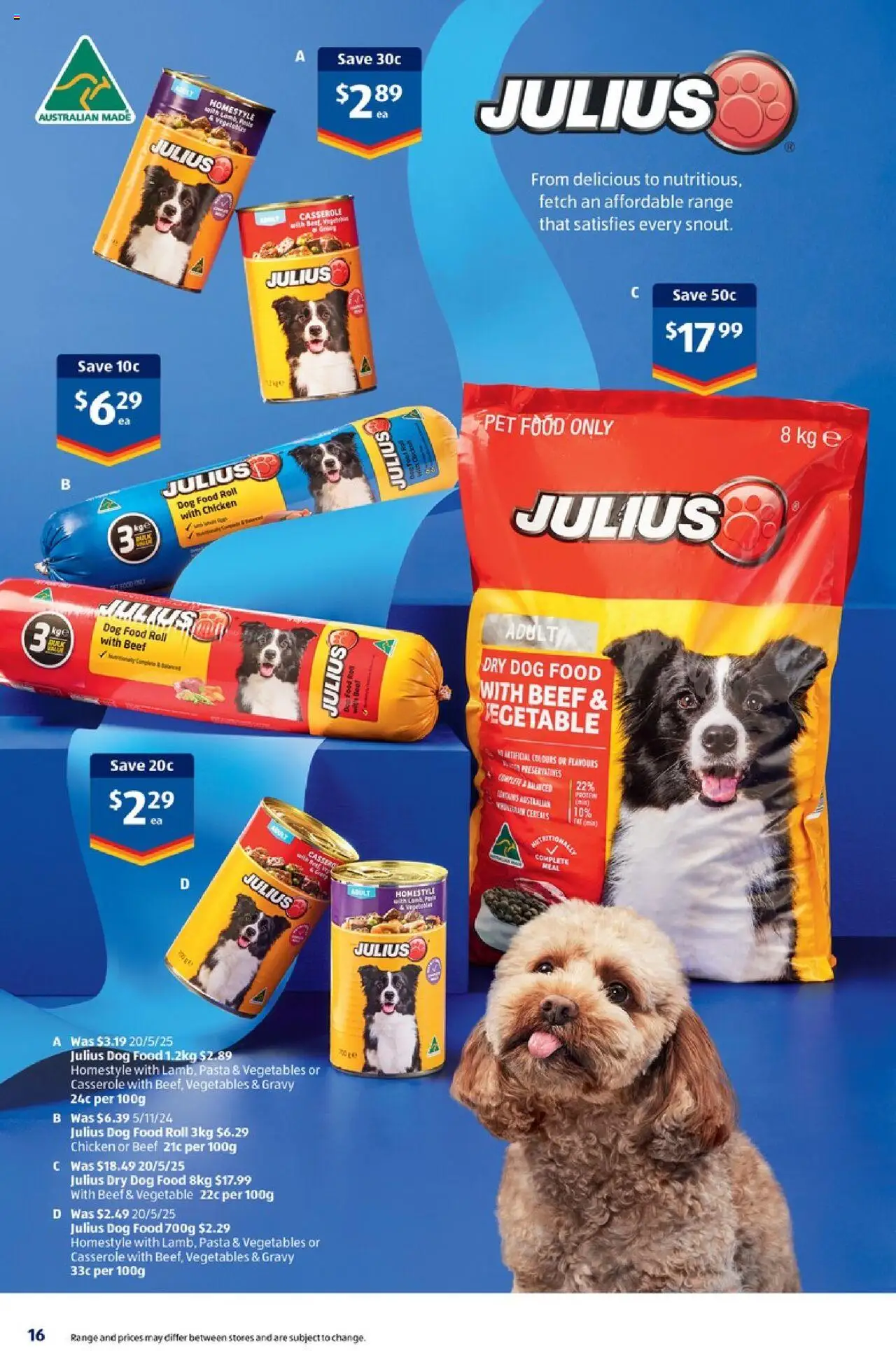 Aldi catalogue - valid from 25.06.2025 | Page: 16 | Products: Chicken, Beef, Pasta, Dog food