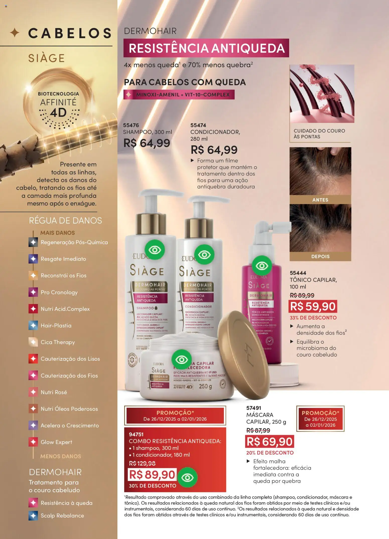 Eudora Folheto - válido de 17.12.2025 | Página: 35 | Produtos: Shampoo, Tônico, Condicionador, Régua