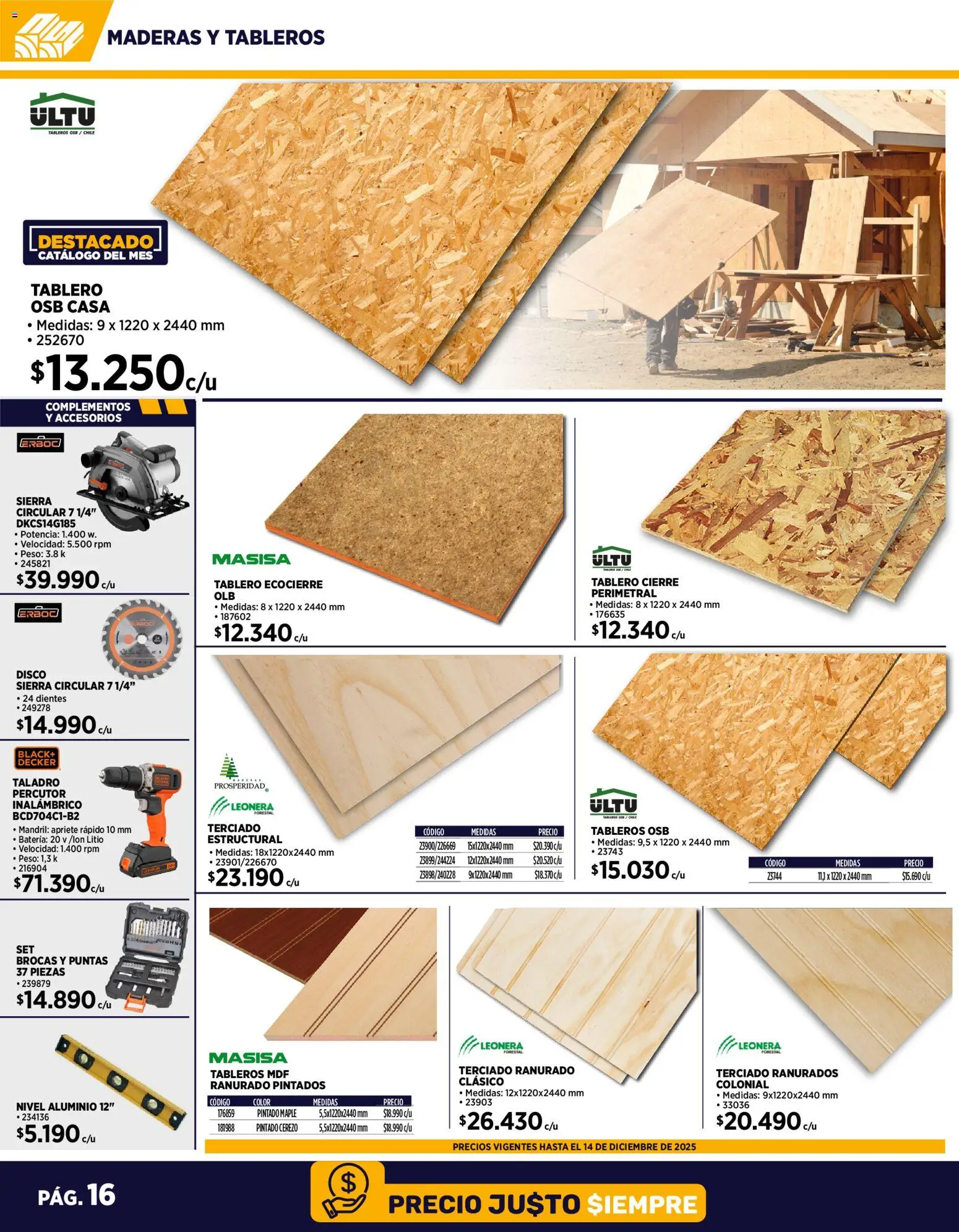Construmart Ofertas │ válido desde el 01.12.2025 | Página: 16 | Productos: Disco, Taladro, Sierra, Batería