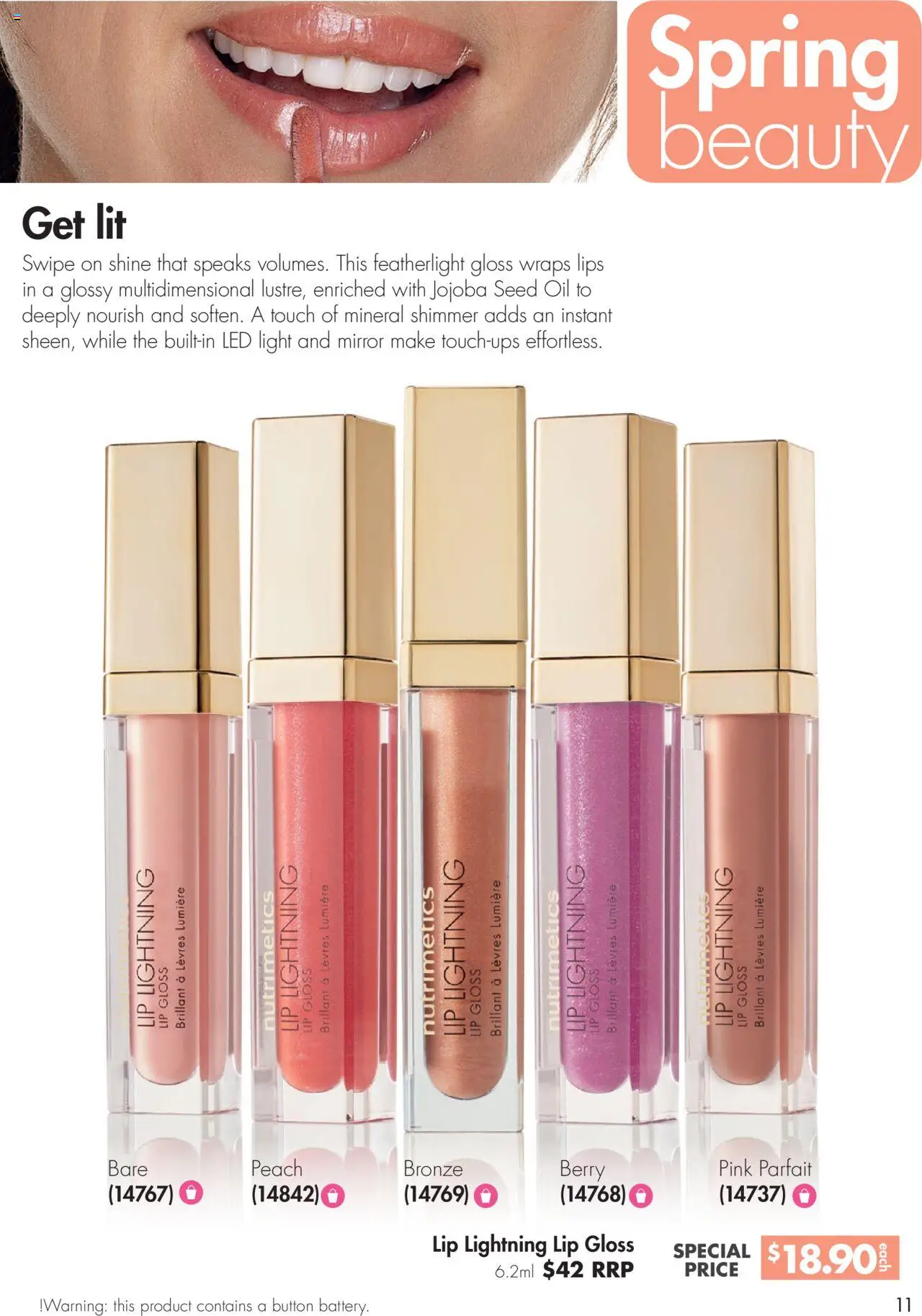 Nutrimetics catalogue - valid from 26.09.2025 | Page: 11 | Products: Light, Lip gloss, Oil, Peach