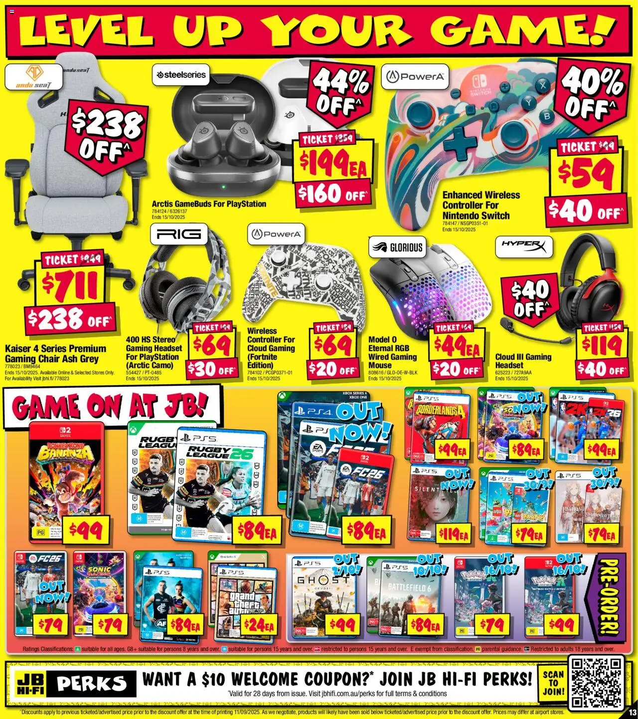 JB Hi-Fi catalogue - valid from 25.09.2025 | Page: 13 | Products: Chair, Mouse, Xbox, Stereo