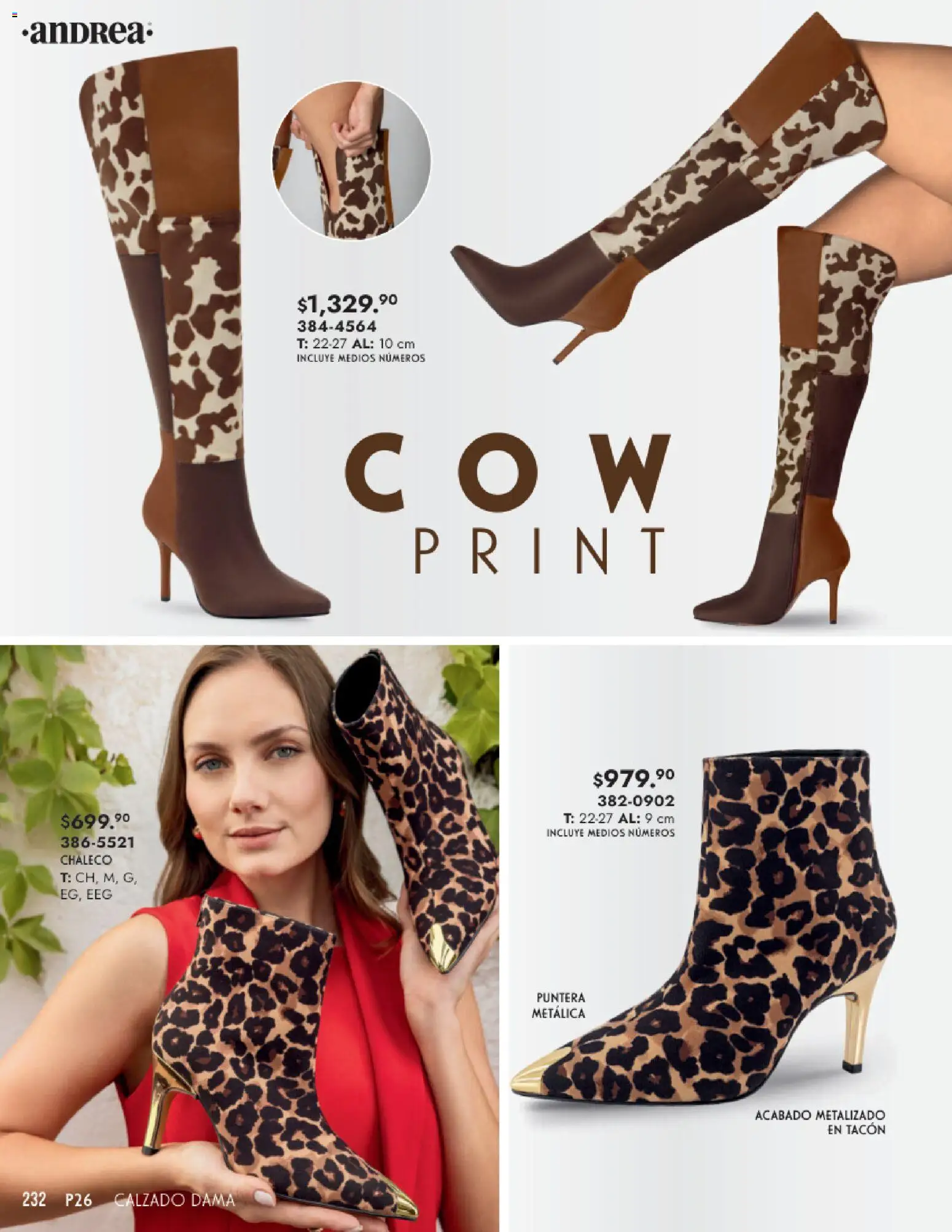 Nuevas ofertas de Andrea válidas en toda la República Mexicana desde el 25.01.2026. ¡Encuentra las mejores ofertas en Andrea catálogo Calzado Dama! | Página: 232 | Productos: Chaleco