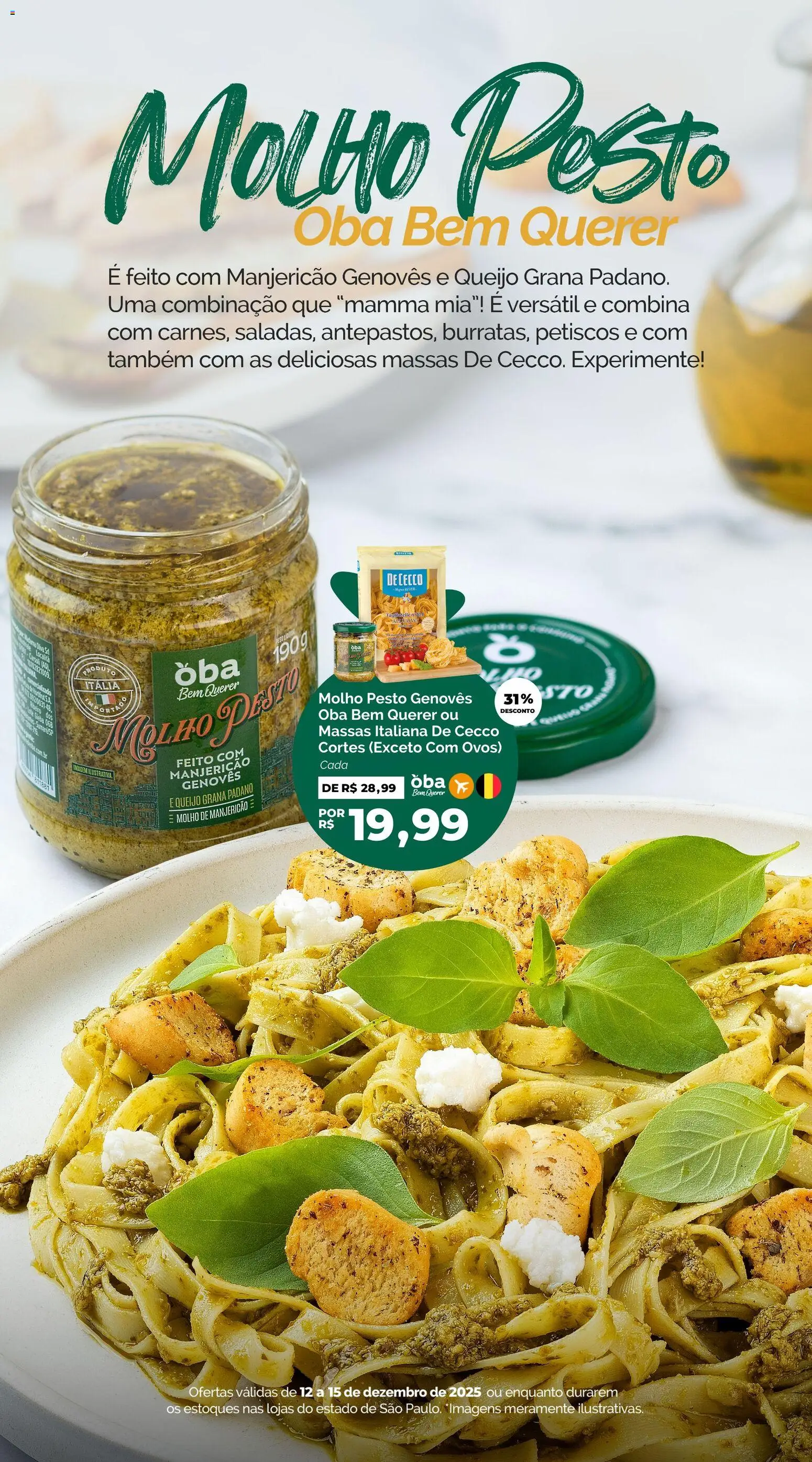 Oba Hortifruti Folheto - válido de 12.12.2025 | Página: 2 | Produtos: Manjericão, Queijo, Ovos