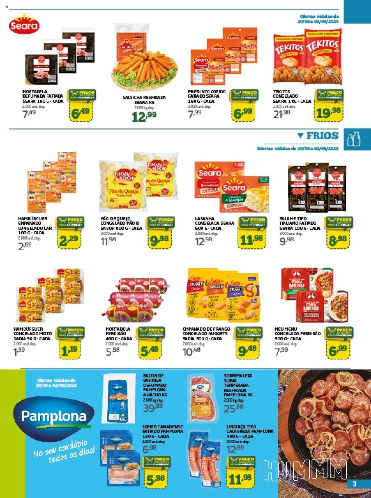 Cooper Folheto - válido de 20.08.2025 | Página: 3 | Produtos: Salsicha, Lombo, Hambúrguer, Lasanha