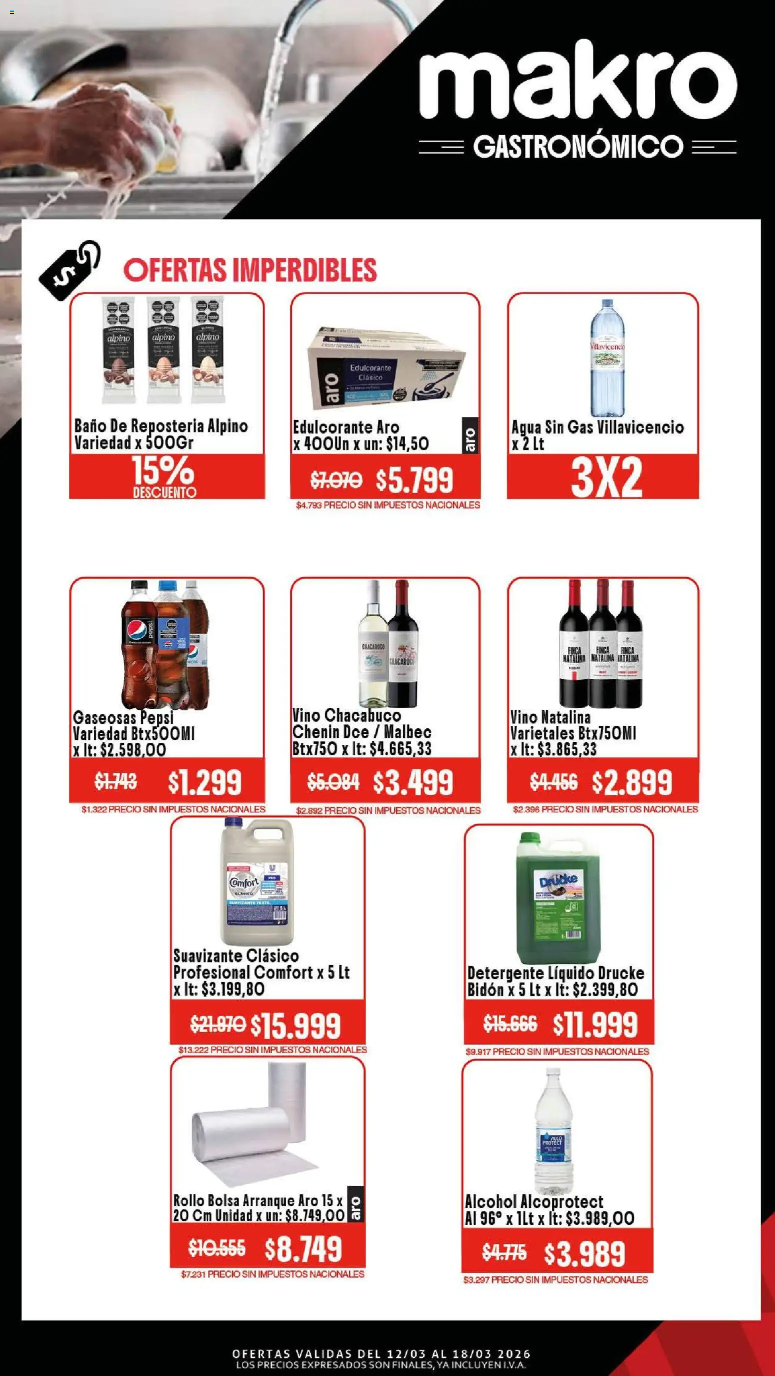 Makro ofertas - GASTRONÓMICO │ válido desde el 12.03.2026 | Página: 4 | Productos: Bolsa, Bidón, Edulcorante, Detergente