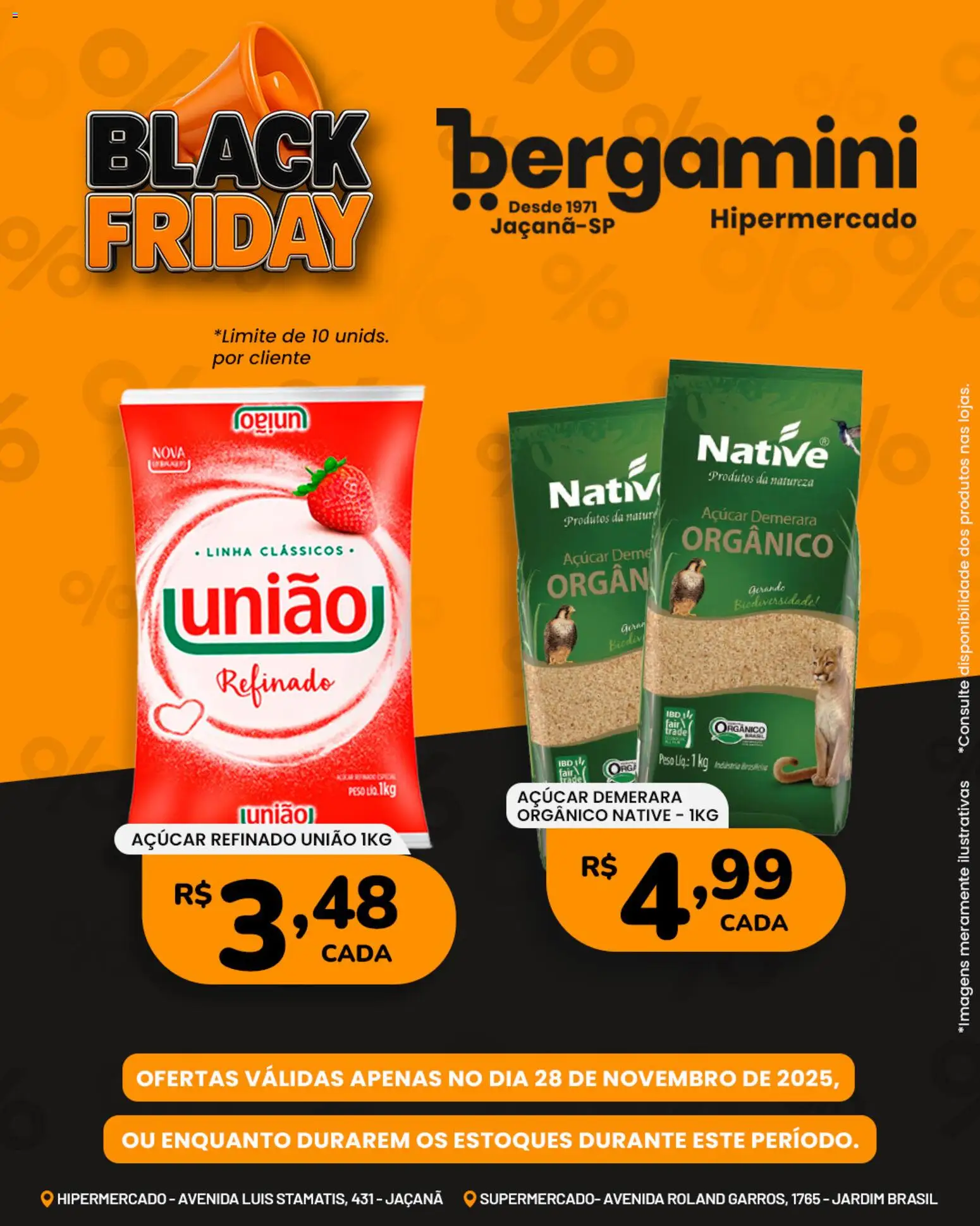 Supermercado Bergamini Folheto - válido de 28.11.2025 | Página: 8 | Produtos: Açúcar demerara, Açúcar