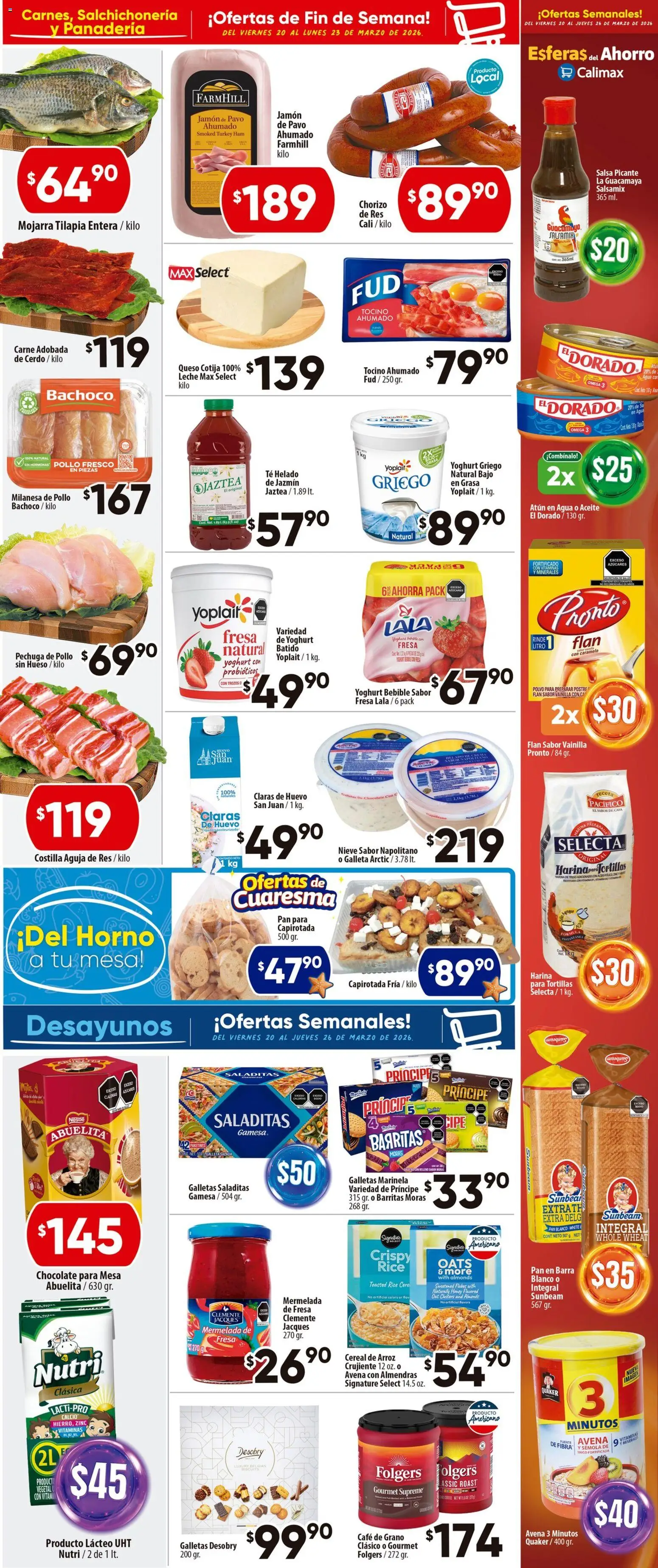 Nuevas ofertas de Calimax válidas en toda la República Mexicana desde el 20.03.2026. ¡Encuentra las mejores ofertas en Calimax folleto Rosarito! | Página: 2 | Productos: Almendras, Avena, Helado, Panadería