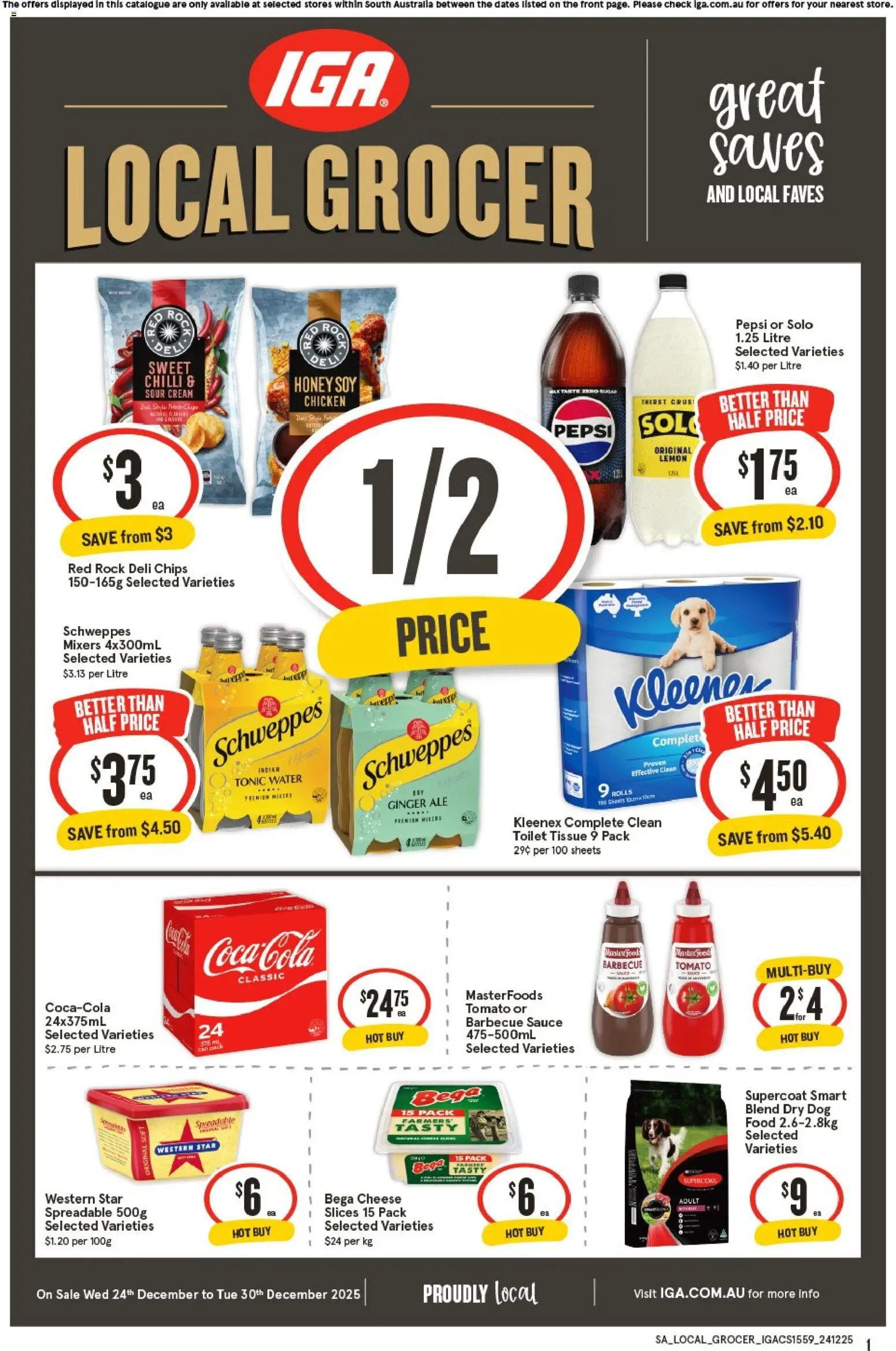 IGA catalogue - valid from 24.12.2025 | Page: 1 | Products: Toilet, Ginger, Chips, Sauce