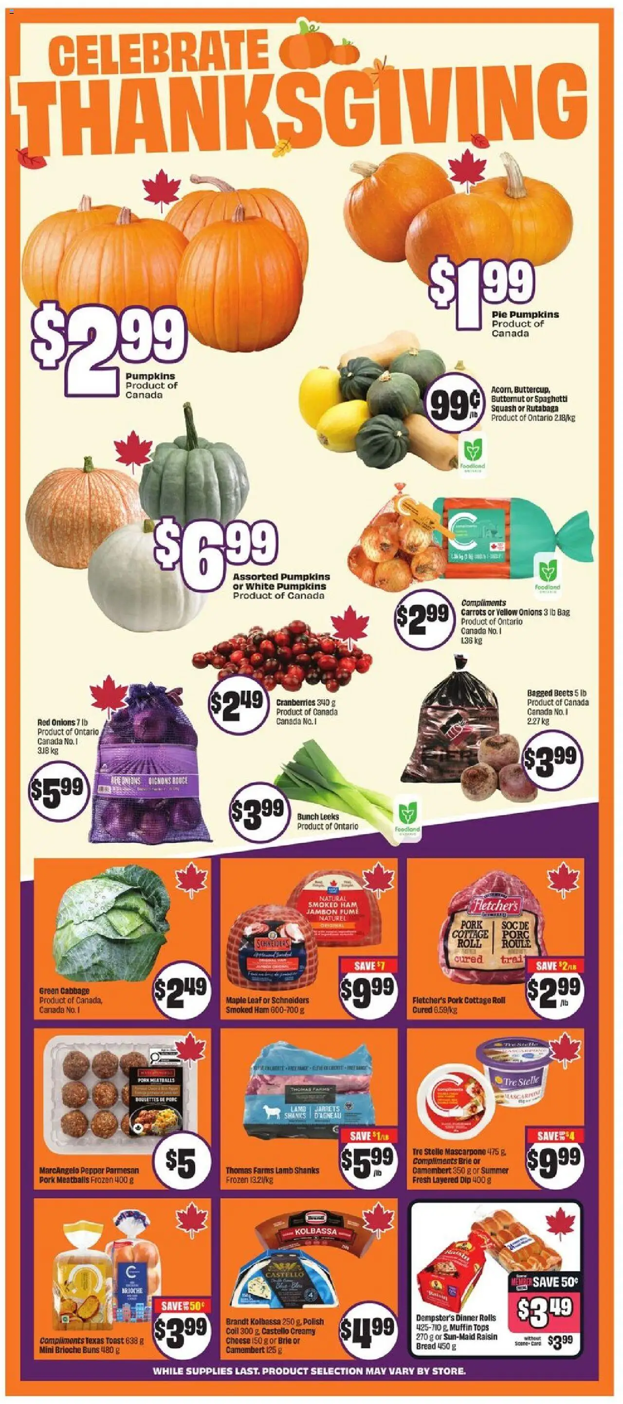 FreshCo flyer valid from 02.10.2025 | Page: 6 | Products: Bag, Bread, Ham, Pork