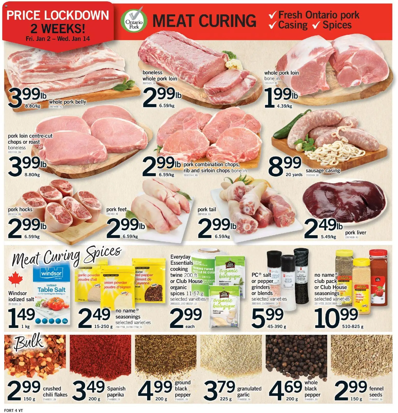 Fortinos flyer valid from 08.01.2026 | Page: 5 | Products: Flakes, Powder, Table, Pork