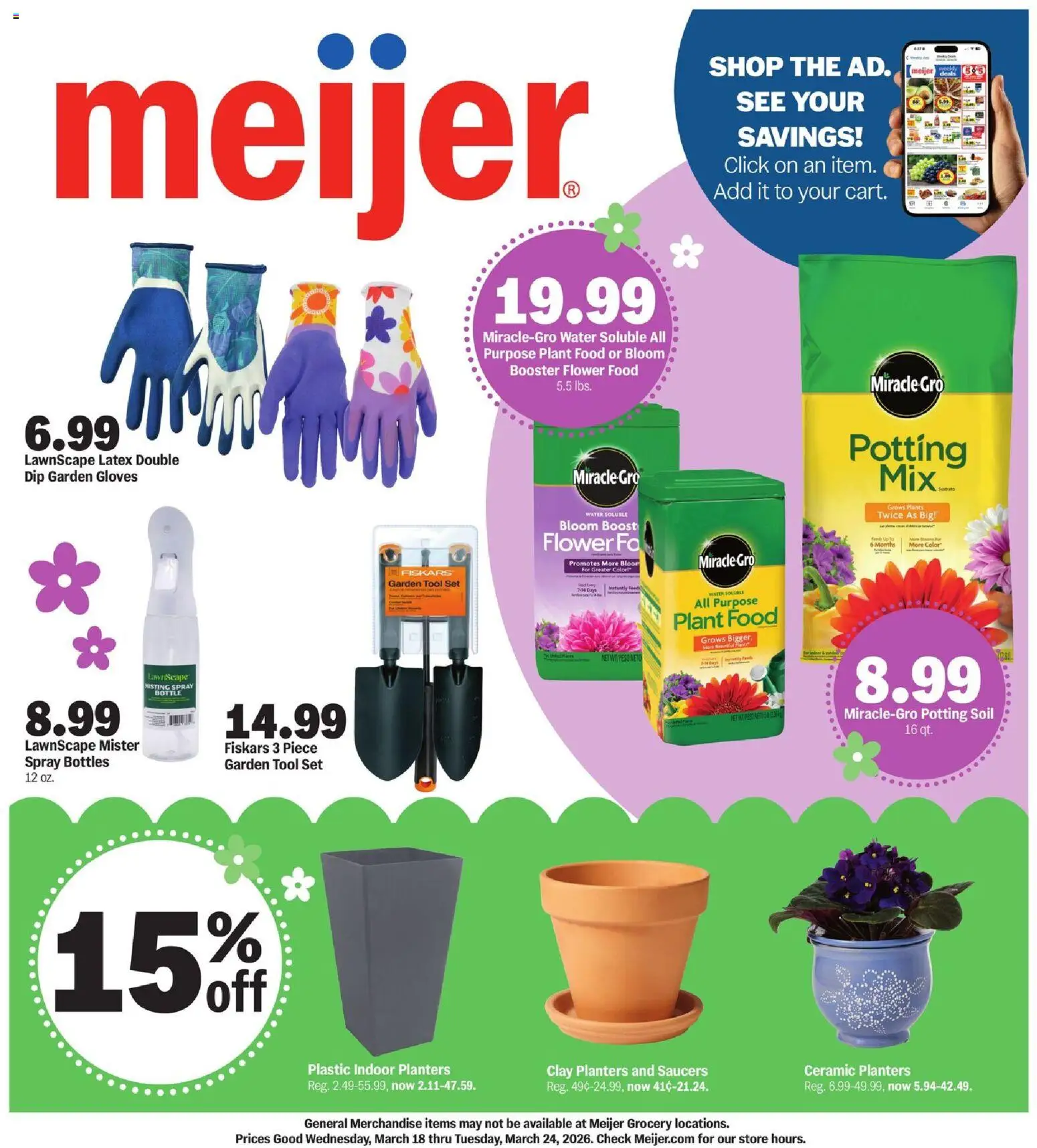 Meijer More Deals Across the Store - valid from 18.03.2026 | Page: 1 | Products: Water, Gloves