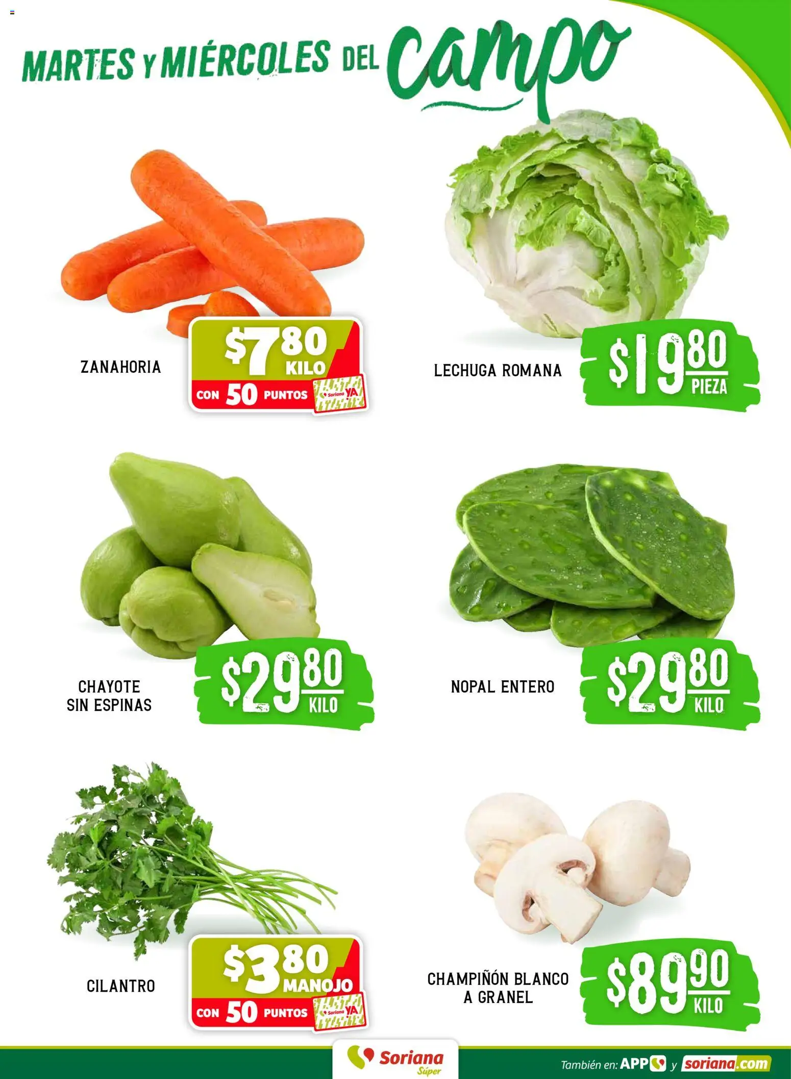Nuevas ofertas de Soriana válidas en toda la República Mexicana desde el 10.03.2026. ¡Encuentra las mejores ofertas en Soriana Martes y Miércoles del Campo Súper: Ver, Tab, Chis, Camp, Yuc y Q. Roo! | Página: 3 | Productos: Lechuga, Zanahoria
